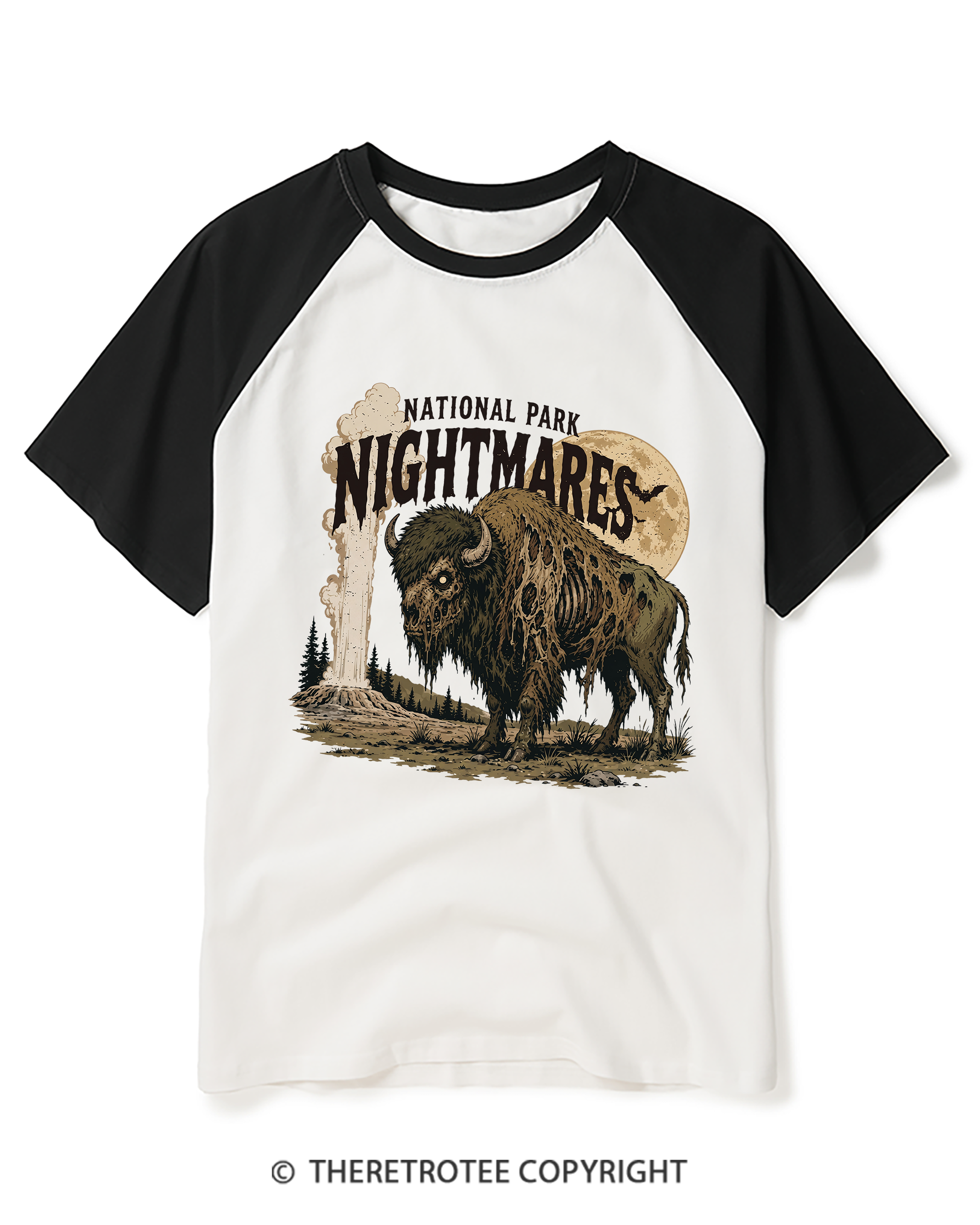 TheRetroTee National Park Nightmares Raglan Baseball T-Shirt