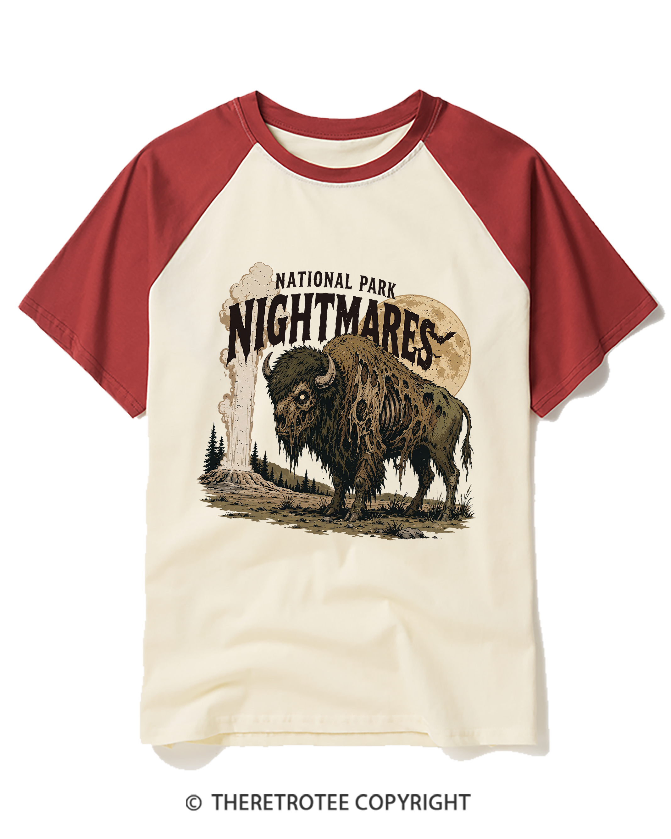 TheRetroTee National Park Nightmares Raglan Baseball T-Shirt