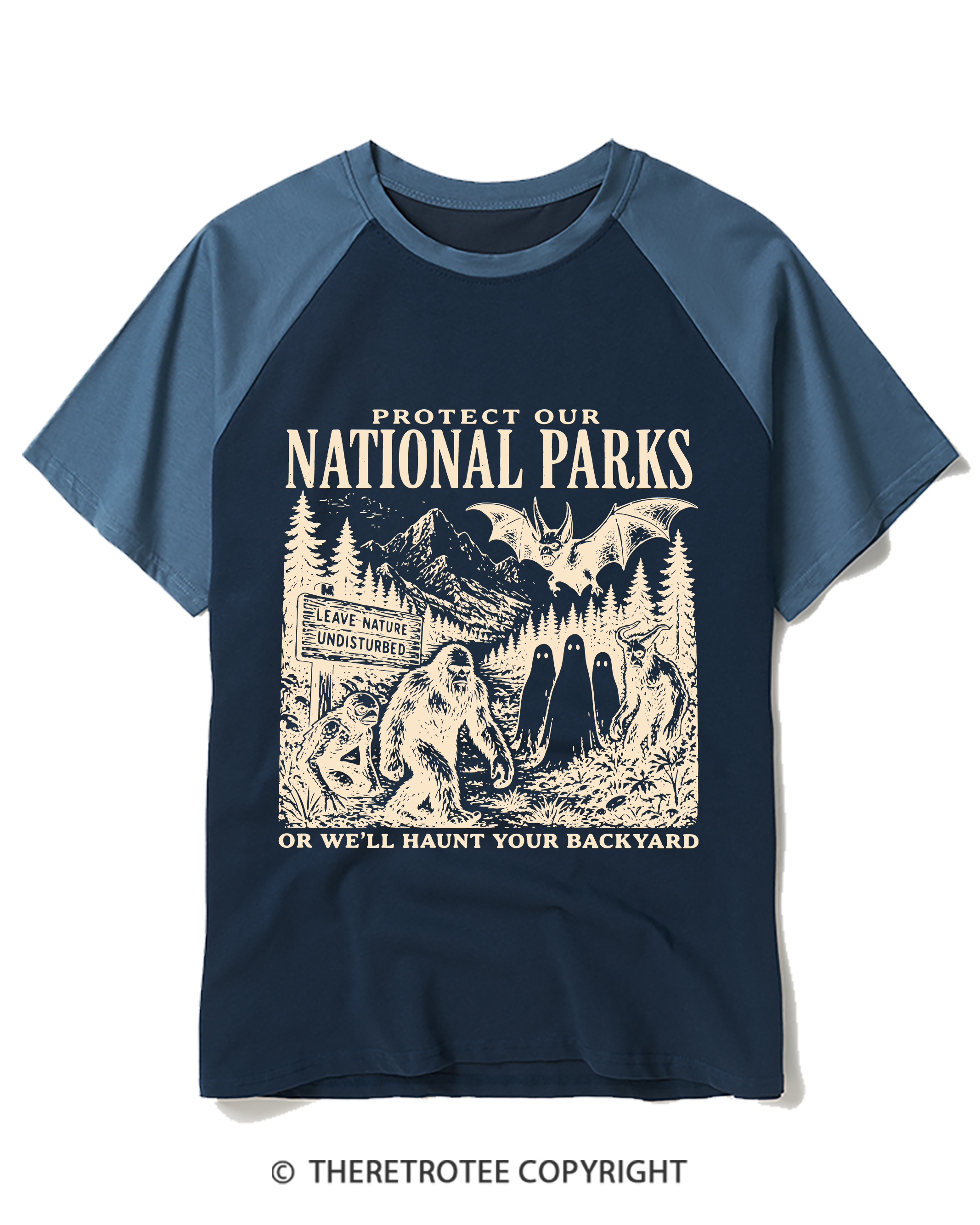 TheRetroTee Protect Our National Parks Raglan Baseball T-Shirt