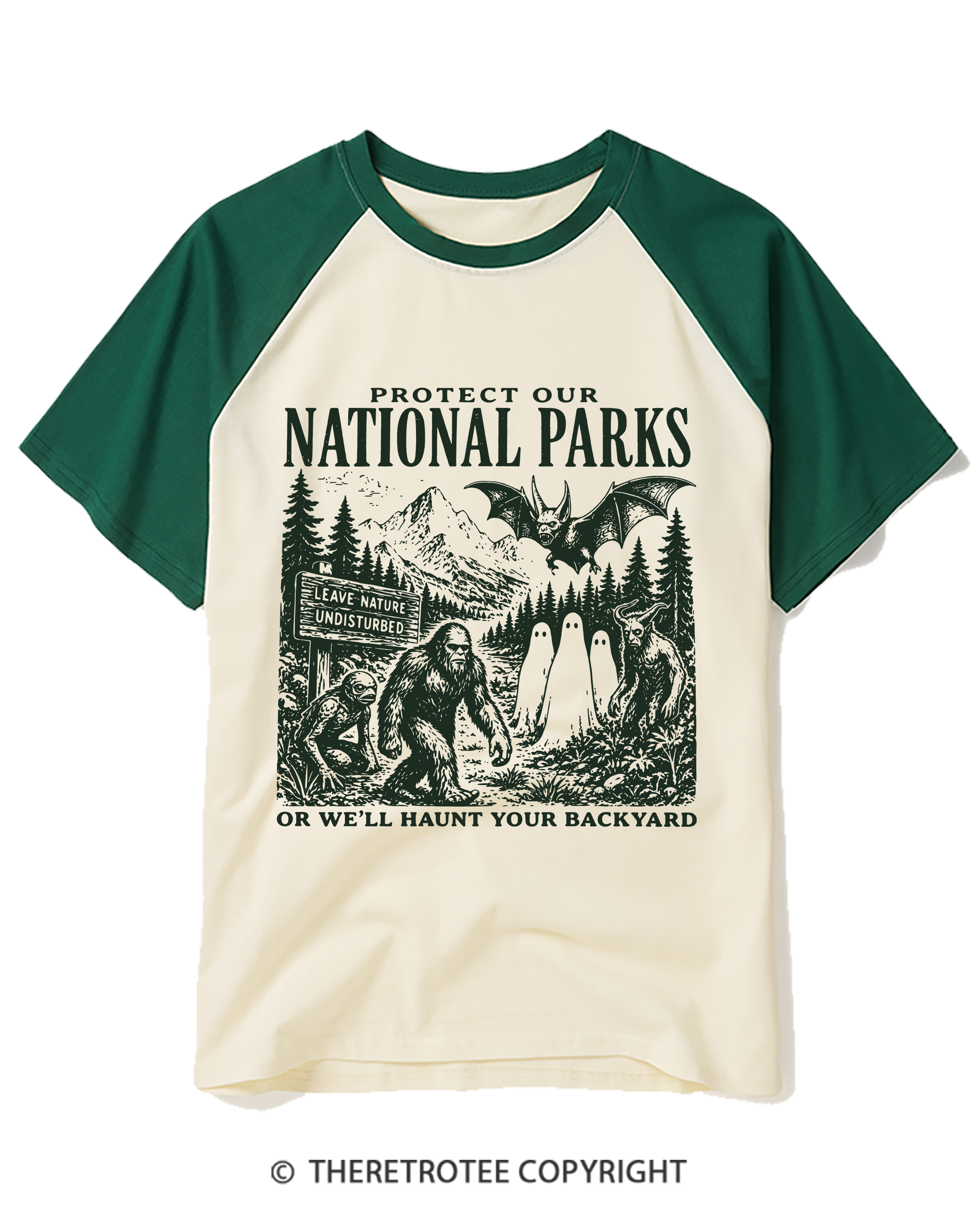 TheRetroTee Protect Our National Parks Raglan Baseball T-Shirt