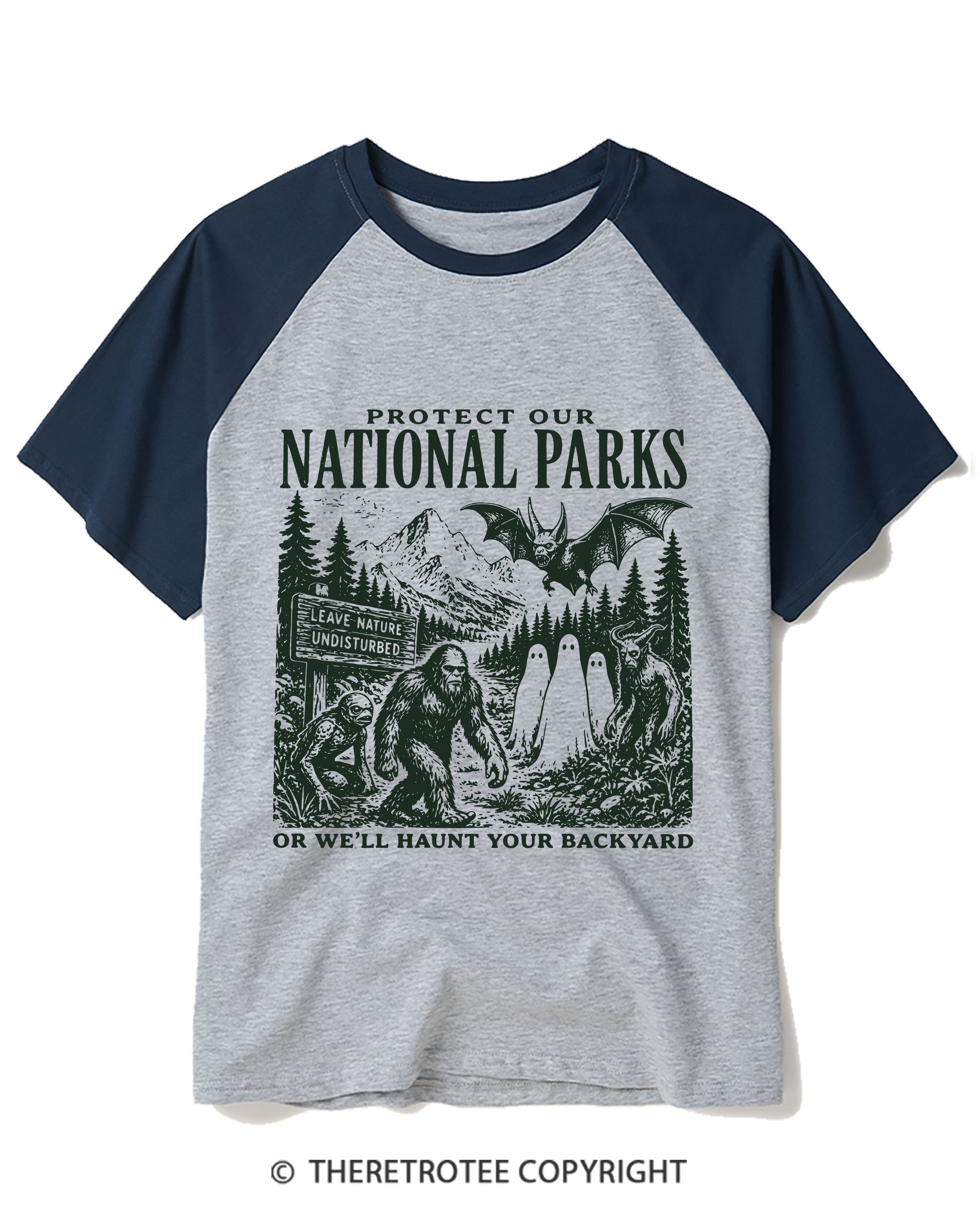 TheRetroTee Protect Our National Parks Raglan Baseball T-Shirt