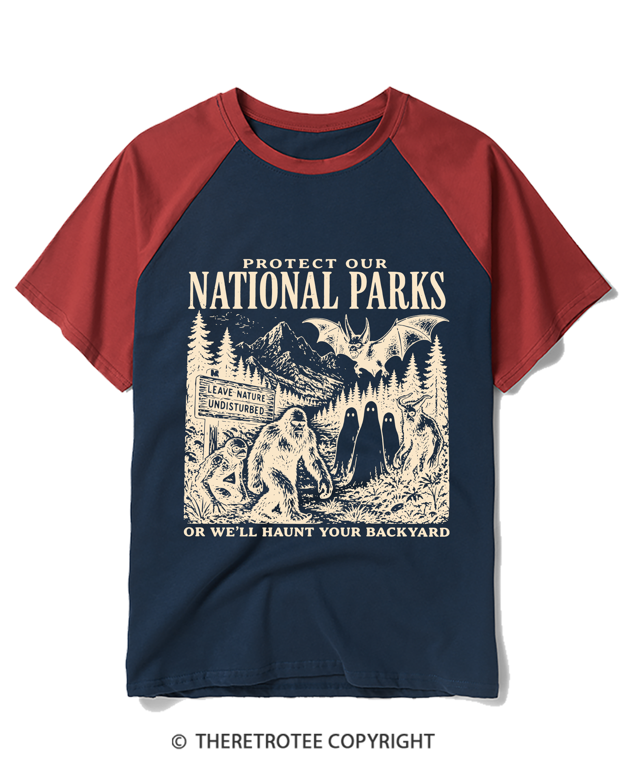 TheRetroTee Protect Our National Parks Raglan Baseball T-Shirt