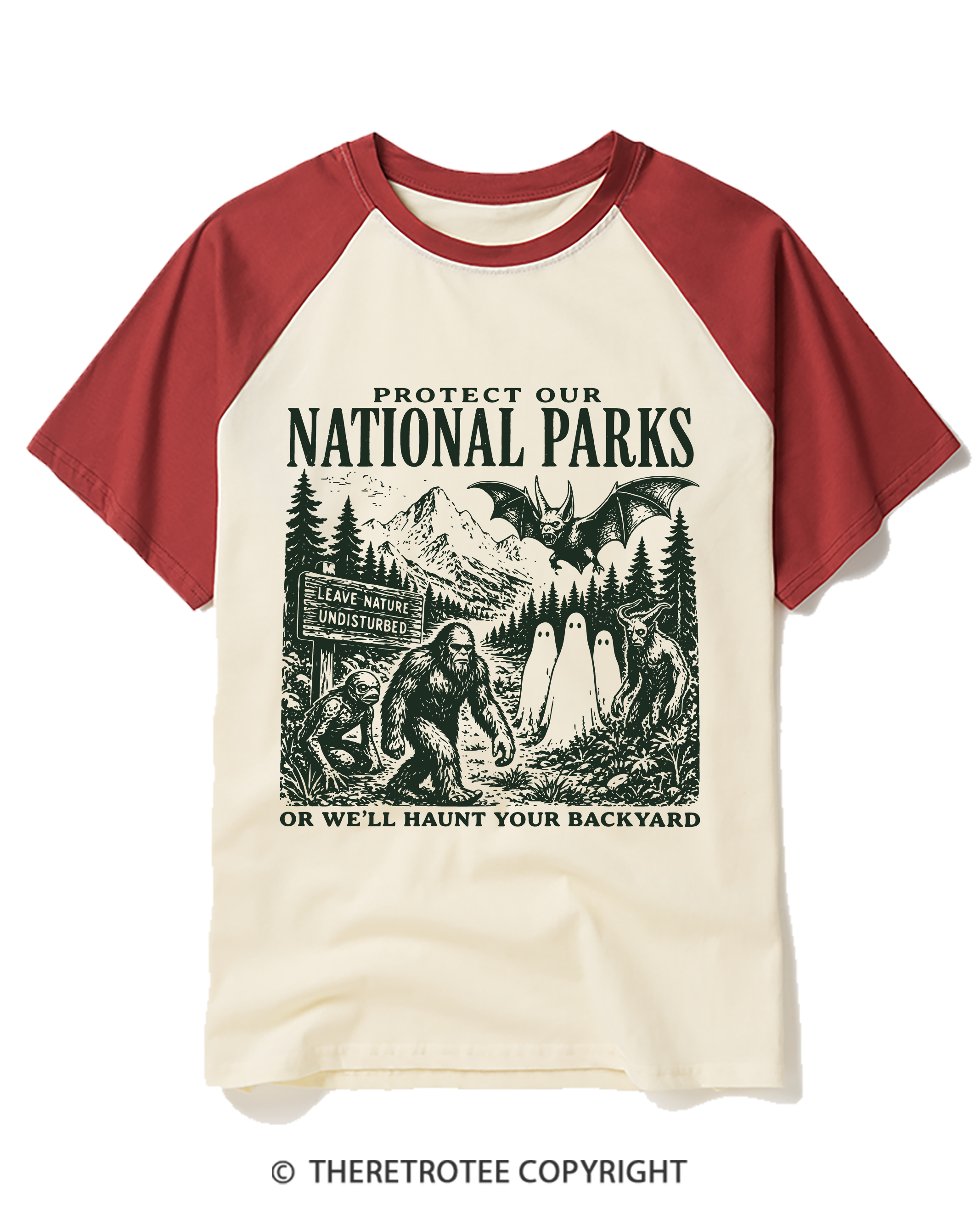 TheRetroTee Protect Our National Parks Raglan Baseball T-Shirt