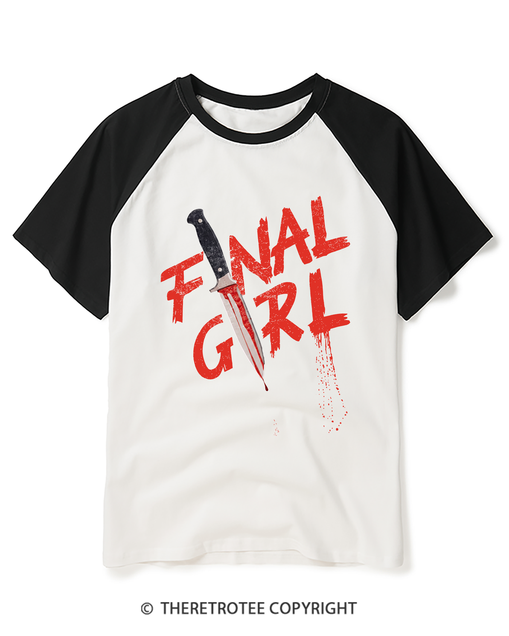 TheRetroTee Final Girl Raglan Baseball T-Shirt