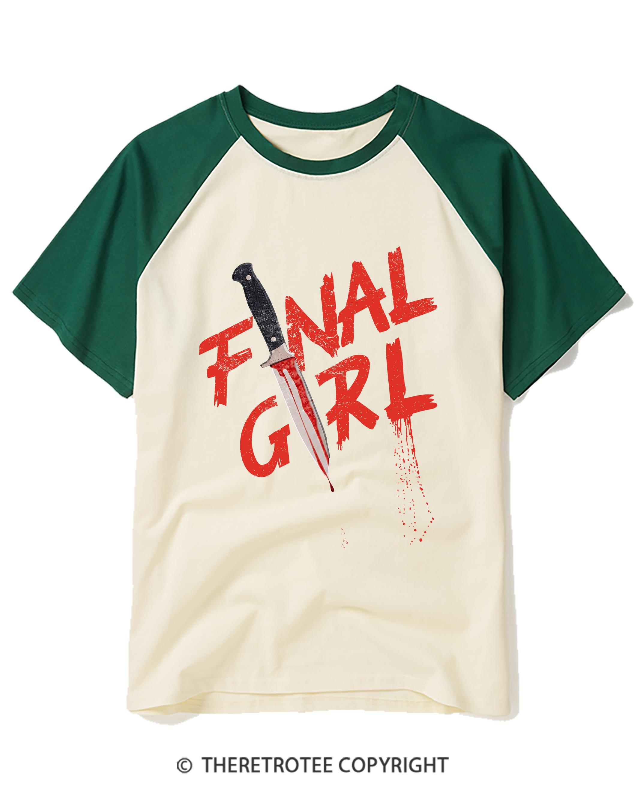 TheRetroTee Final Girl Raglan Baseball T-Shirt