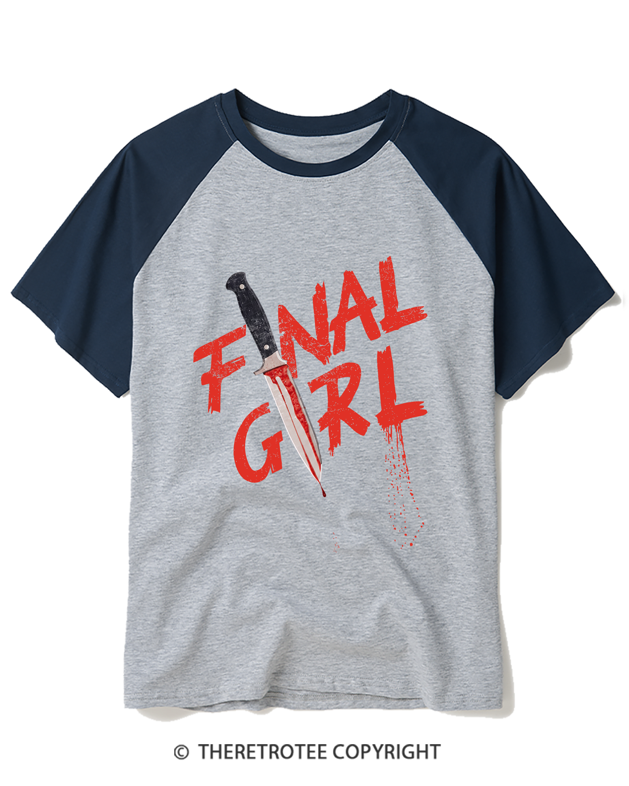 TheRetroTee Final Girl Raglan Baseball T-Shirt