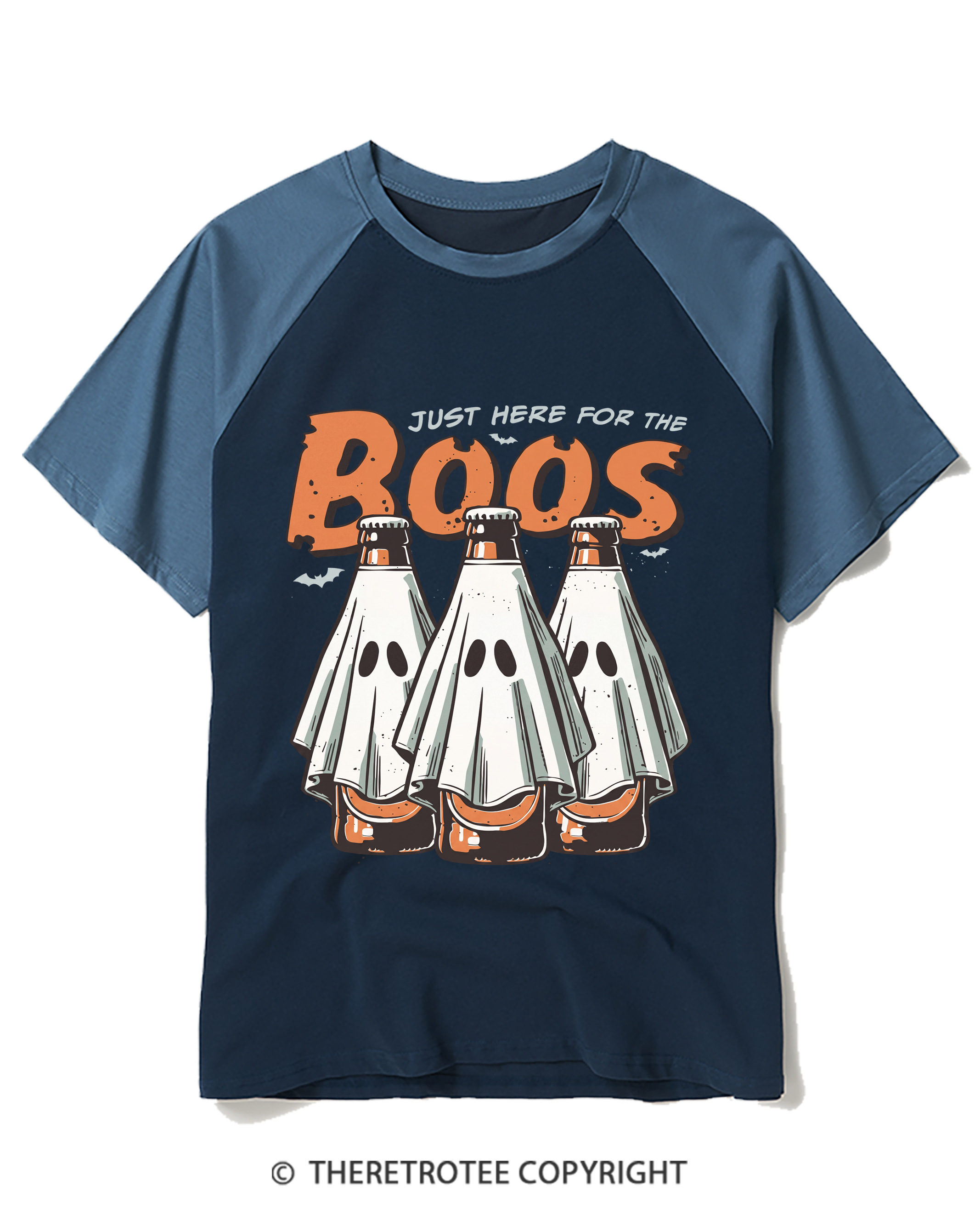 TheRetroTee I’M Just Here For The Boos 1990s Raglan Baseball T-Shirt