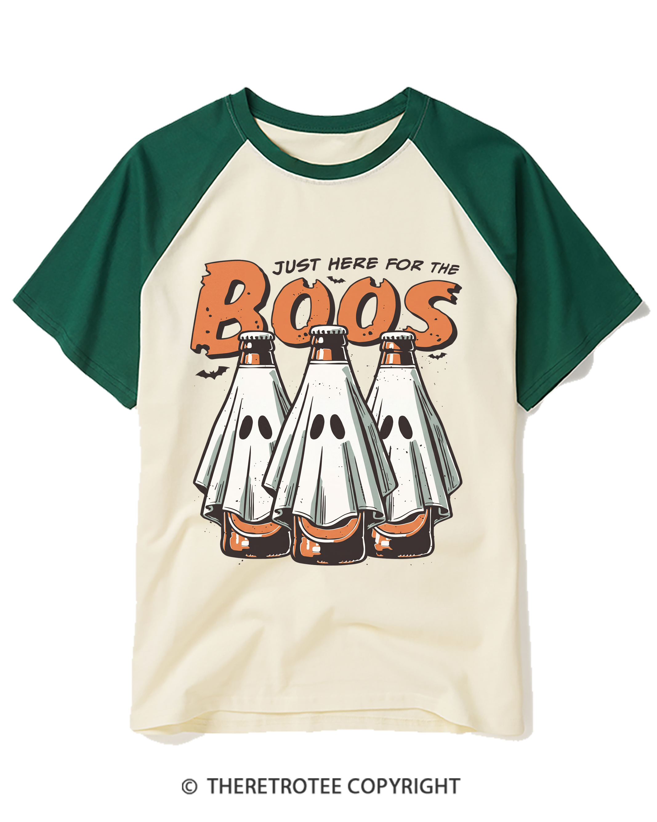 TheRetroTee I’M Just Here For The Boos 1990s Raglan Baseball T-Shirt