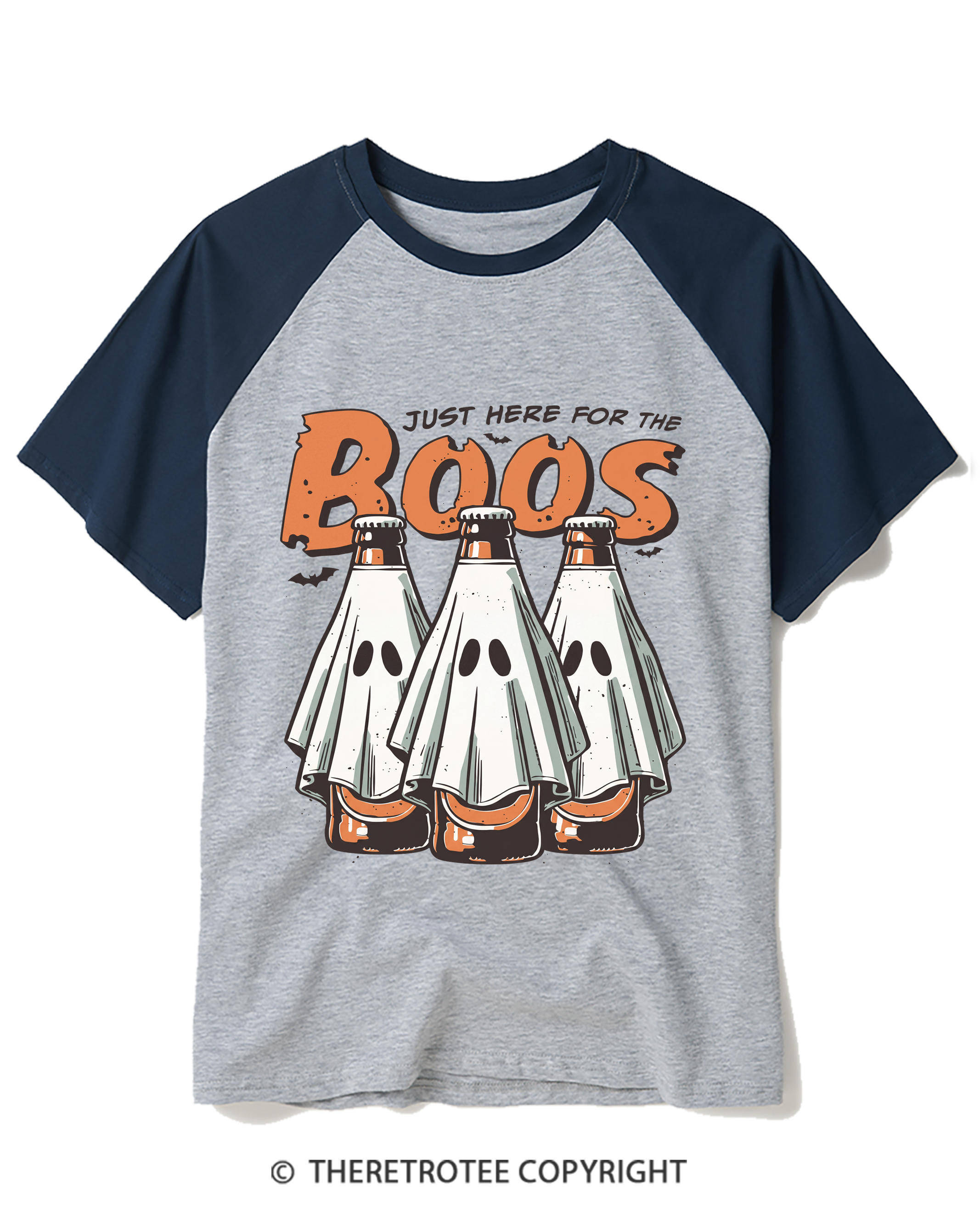 TheRetroTee I’M Just Here For The Boos 1990s Raglan Baseball T-Shirt