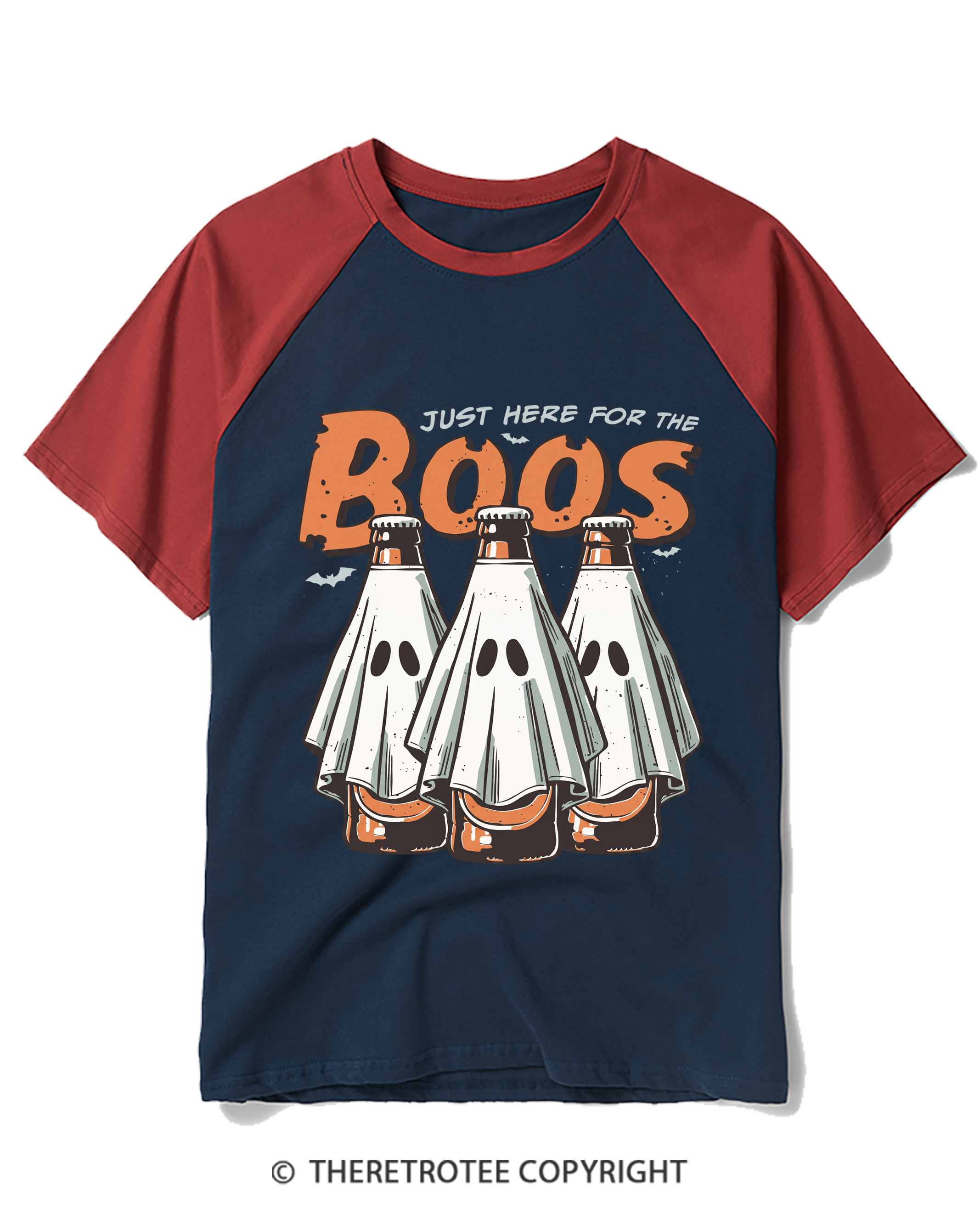 TheRetroTee I’M Just Here For The Boos 1990s Raglan Baseball T-Shirt