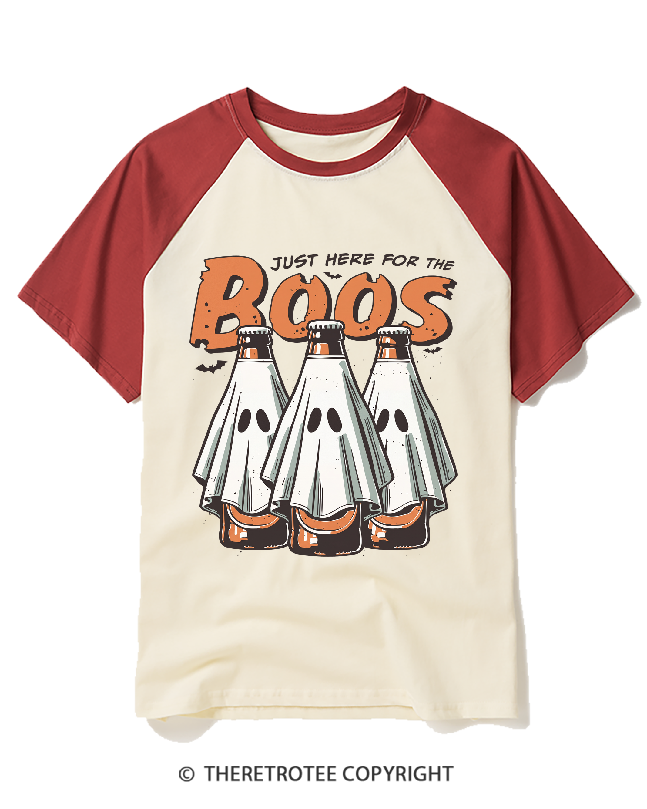 TheRetroTee I’M Just Here For The Boos 1990s Raglan Baseball T-Shirt