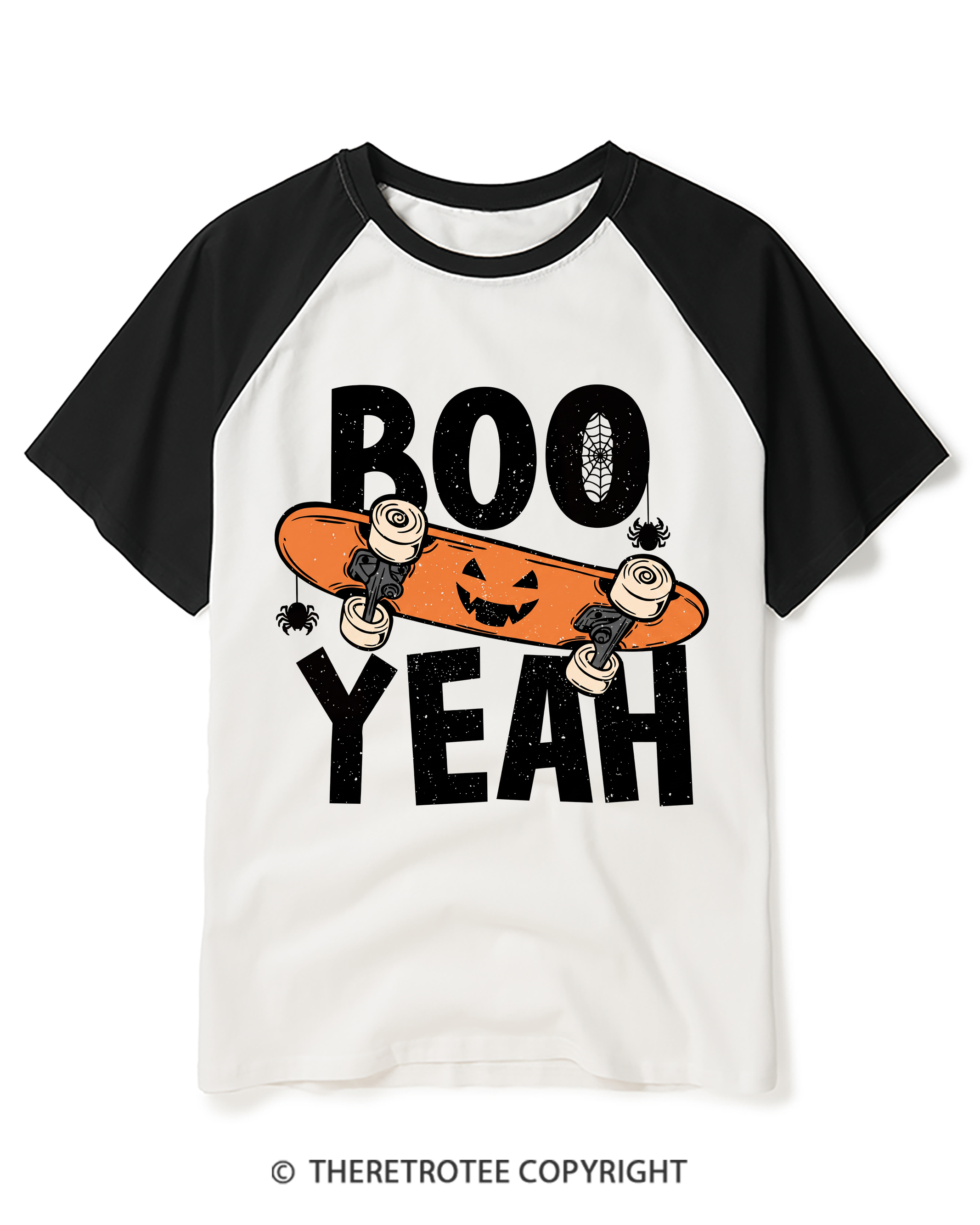 TheRetroTee Boo Yeah 1980s Raglan Baseball T-Shirt