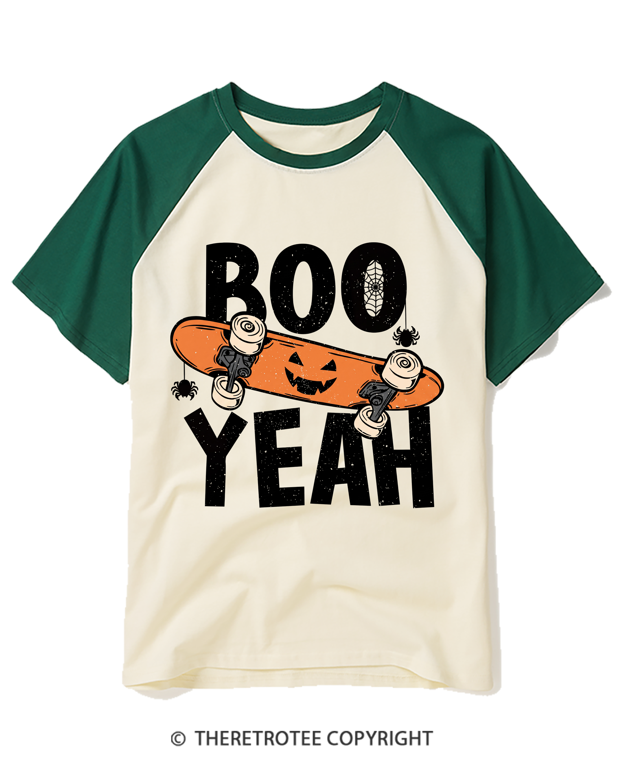 TheRetroTee Boo Yeah 1980s Raglan Baseball T-Shirt