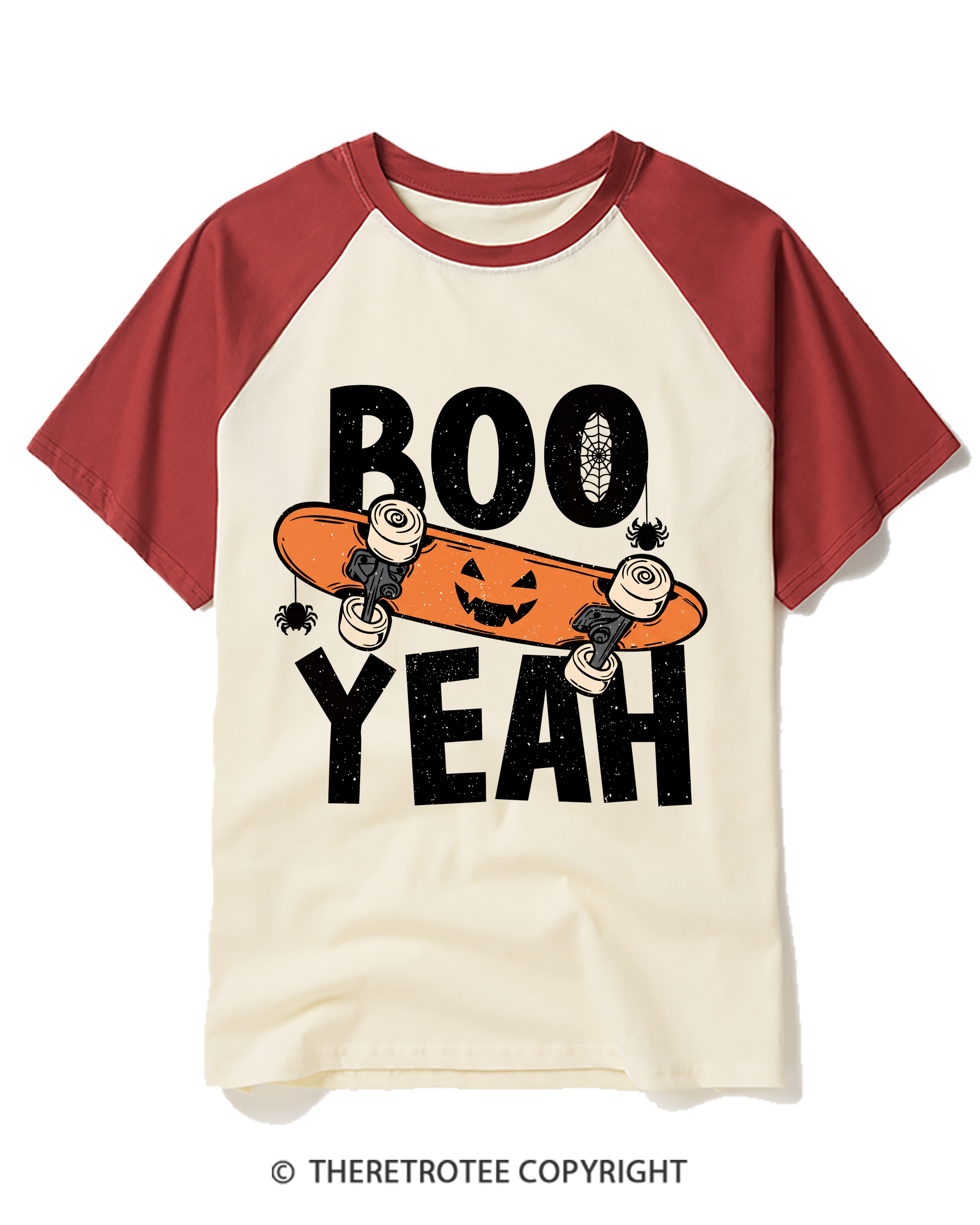 TheRetroTee Boo Yeah 1980s Raglan Baseball T-Shirt