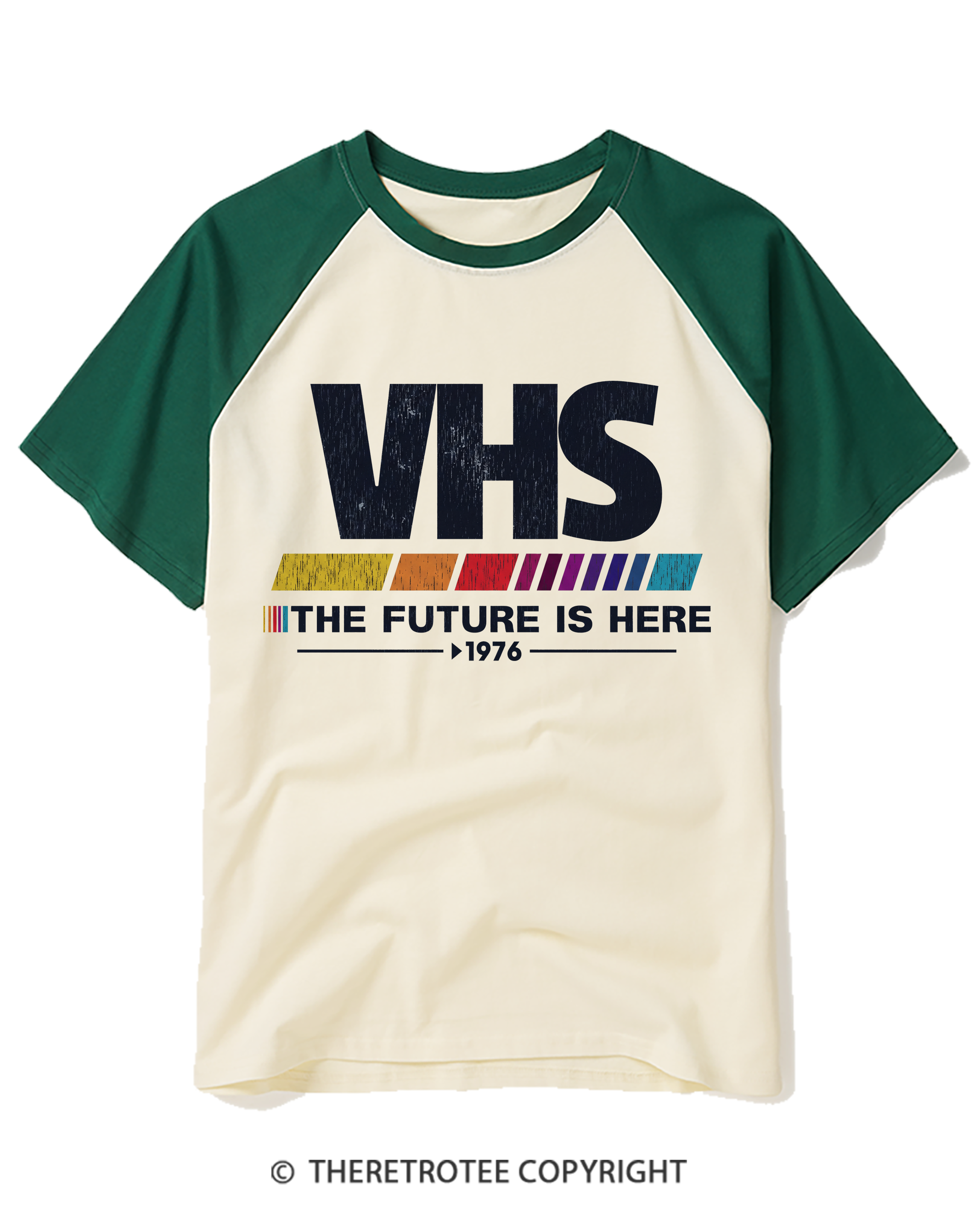 TheRetroTee The Future Is Here 1970s Raglan Baseball T-Shirt