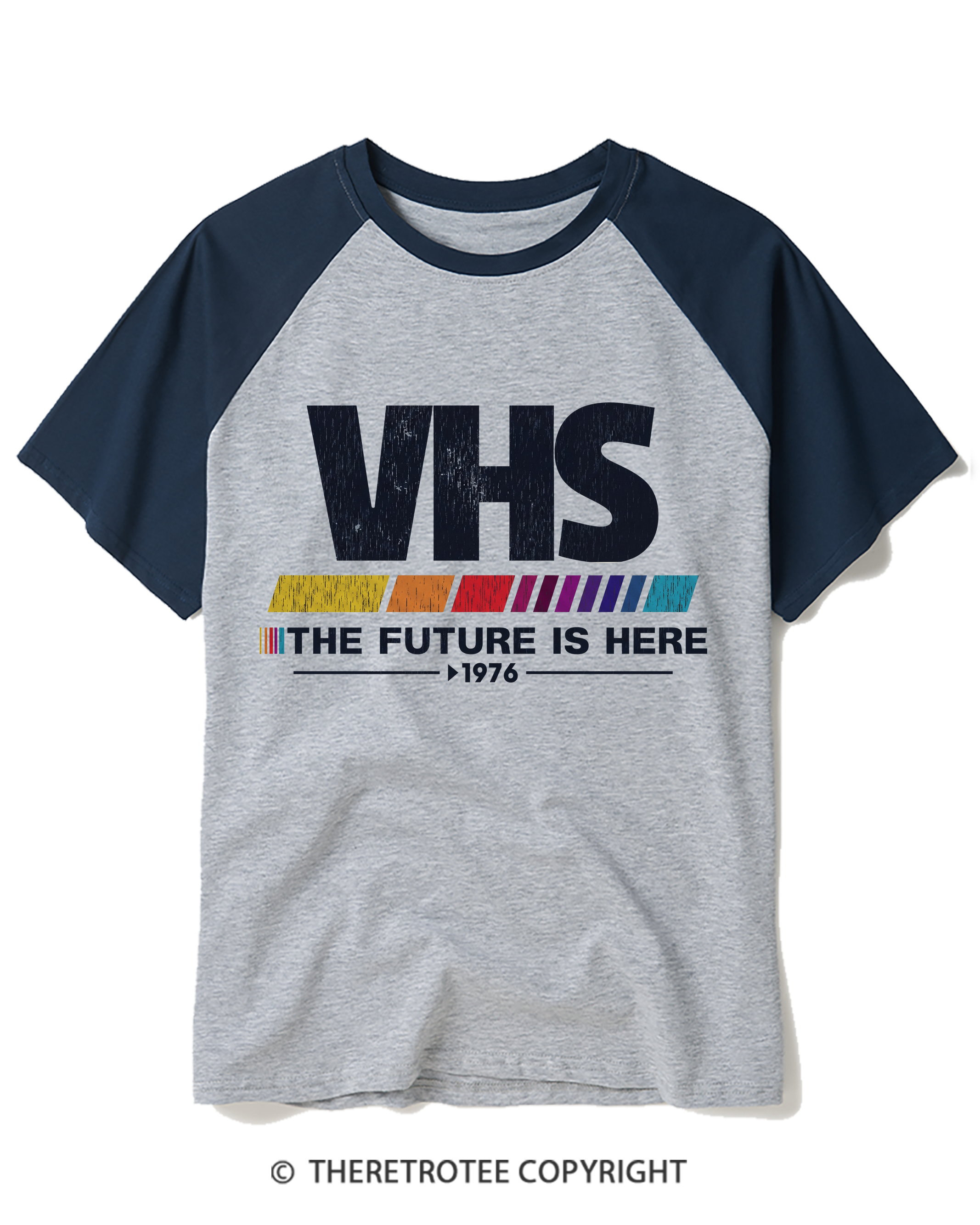 TheRetroTee The Future Is Here 1970s Raglan Baseball T-Shirt