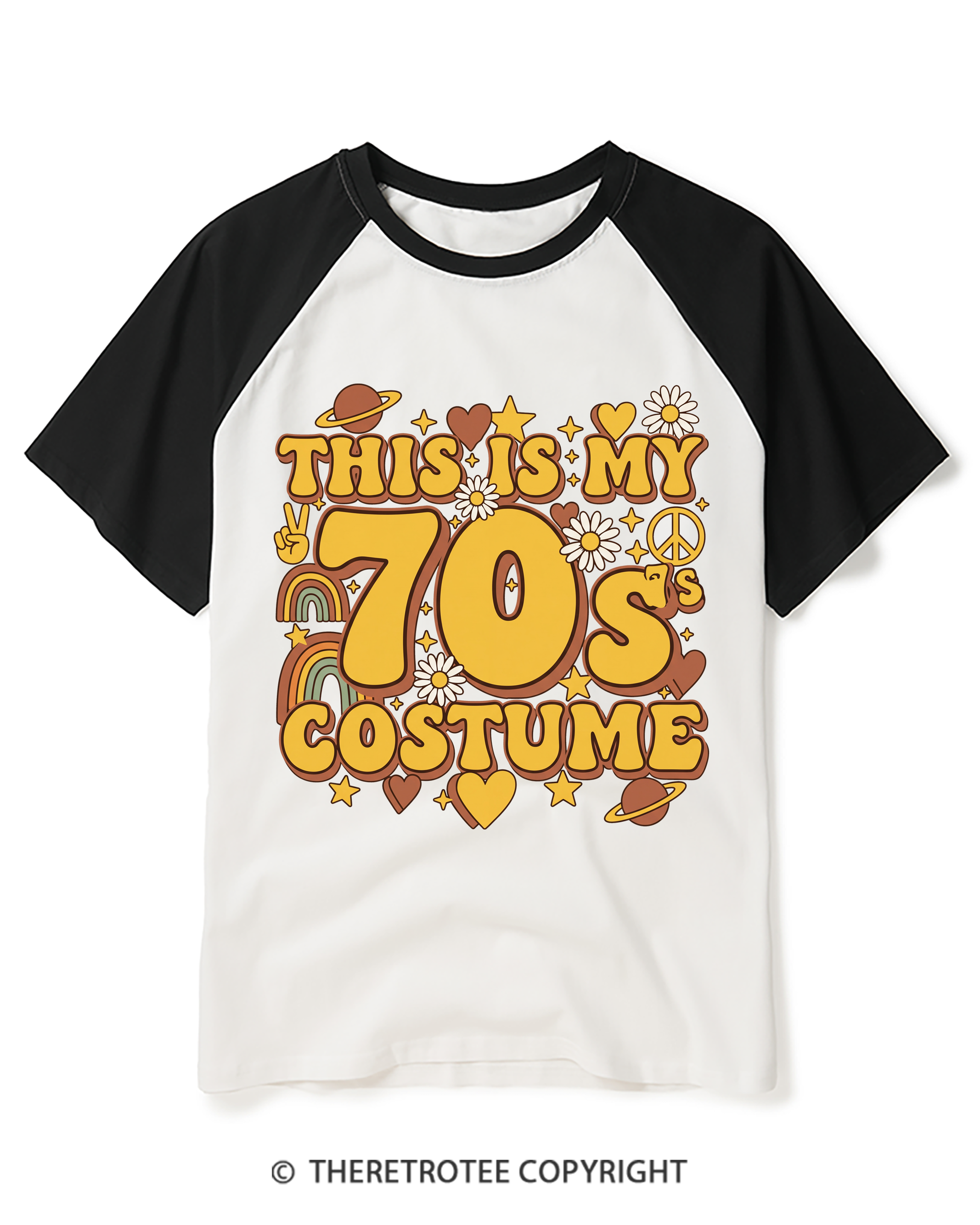 TheRetroTee This Is My 70s Costume 1970s Raglan Baseball T-Shirt