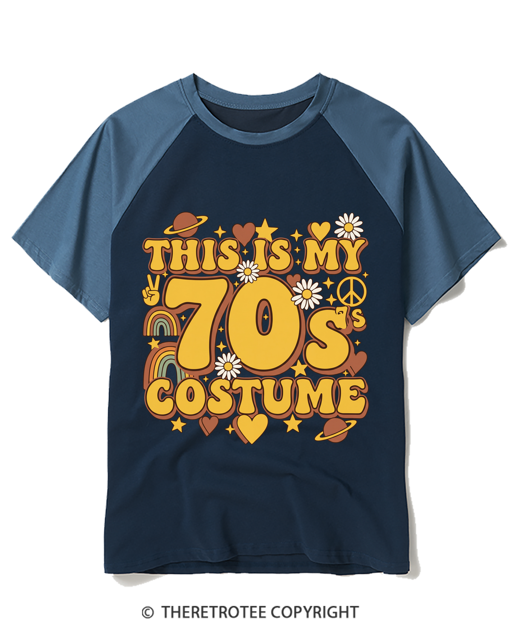 TheRetroTee This Is My 70s Costume 1970s Raglan Baseball T-Shirt