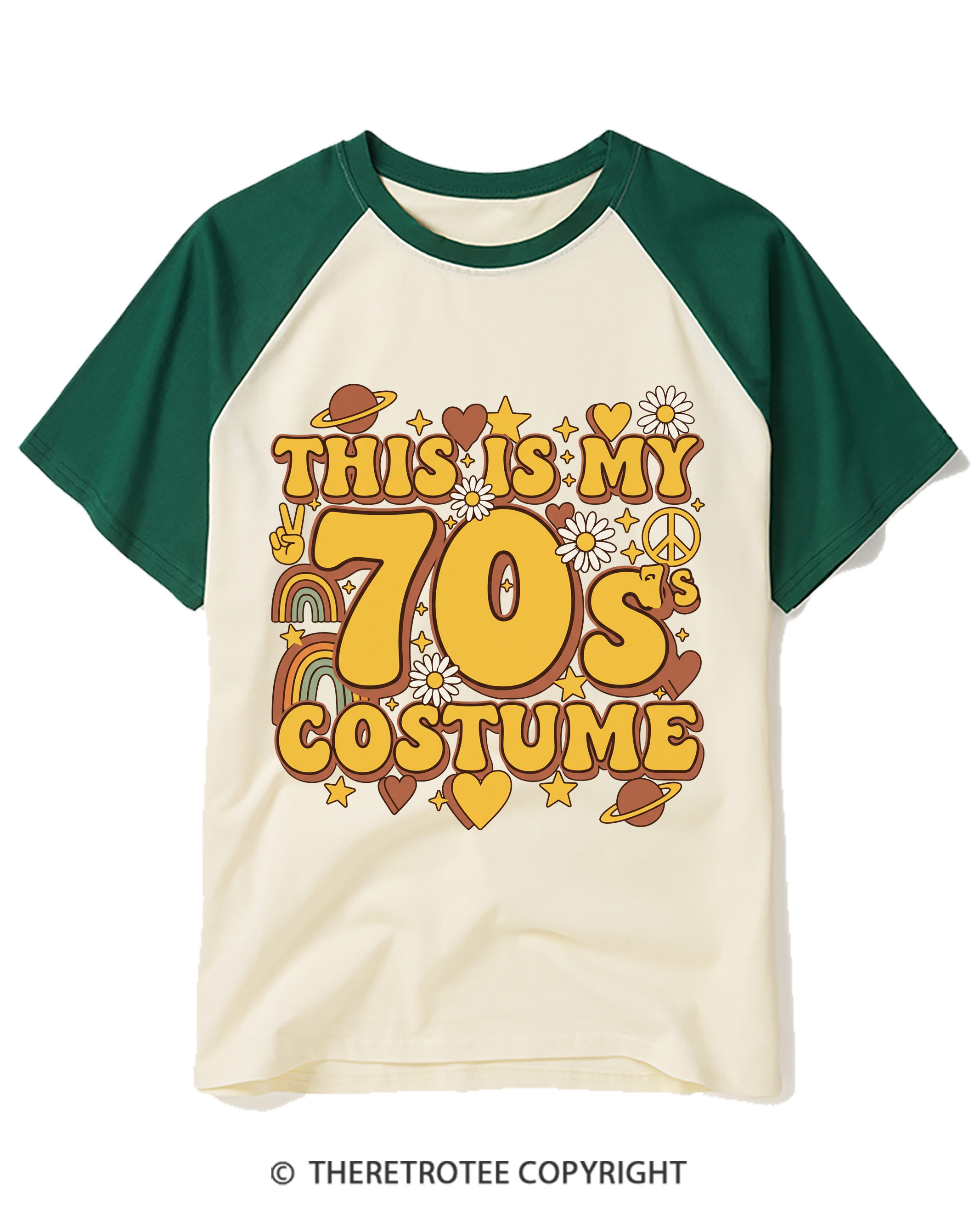 TheRetroTee This Is My 70s Costume 1970s Raglan Baseball T-Shirt