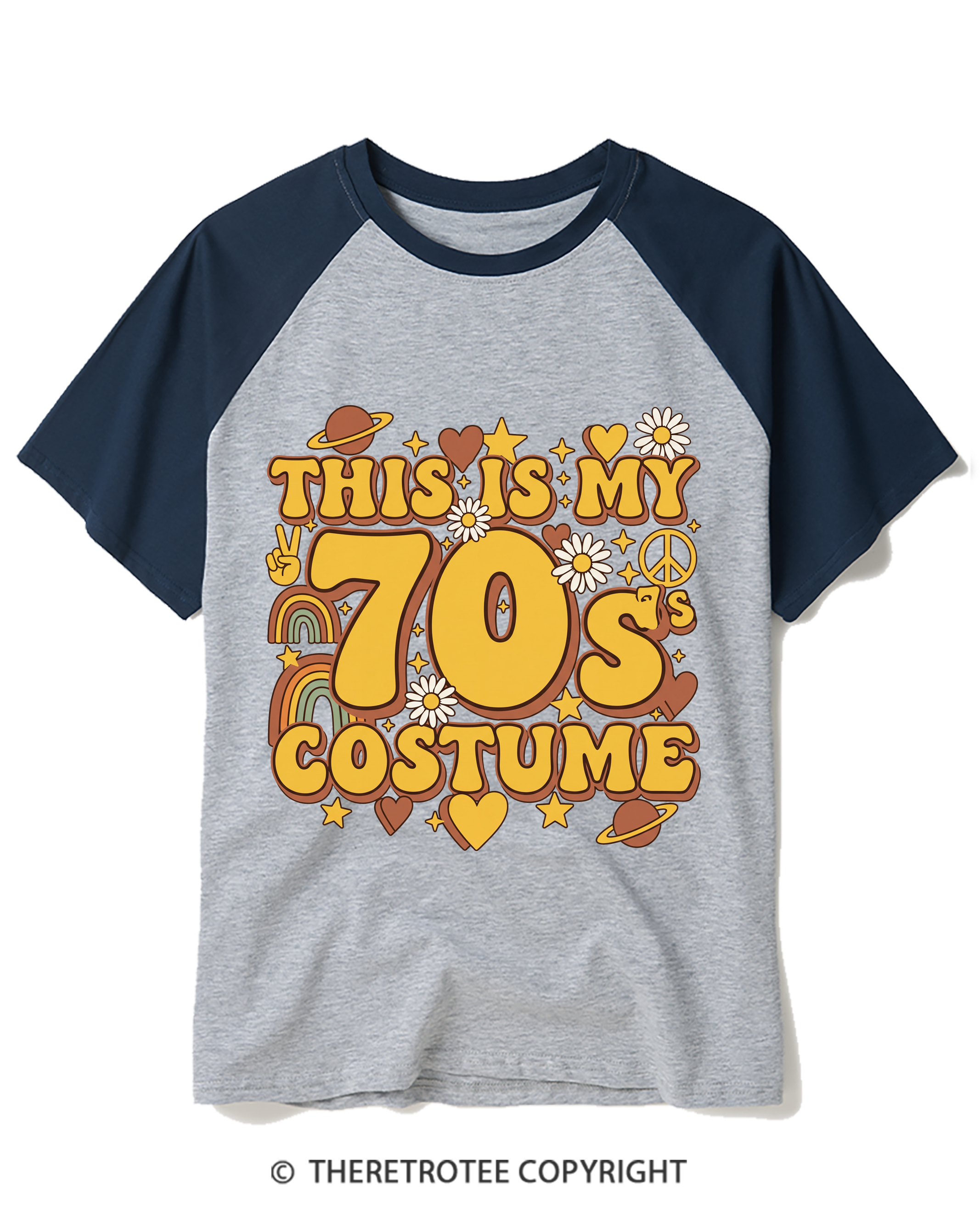TheRetroTee This Is My 70s Costume 1970s Raglan Baseball T-Shirt