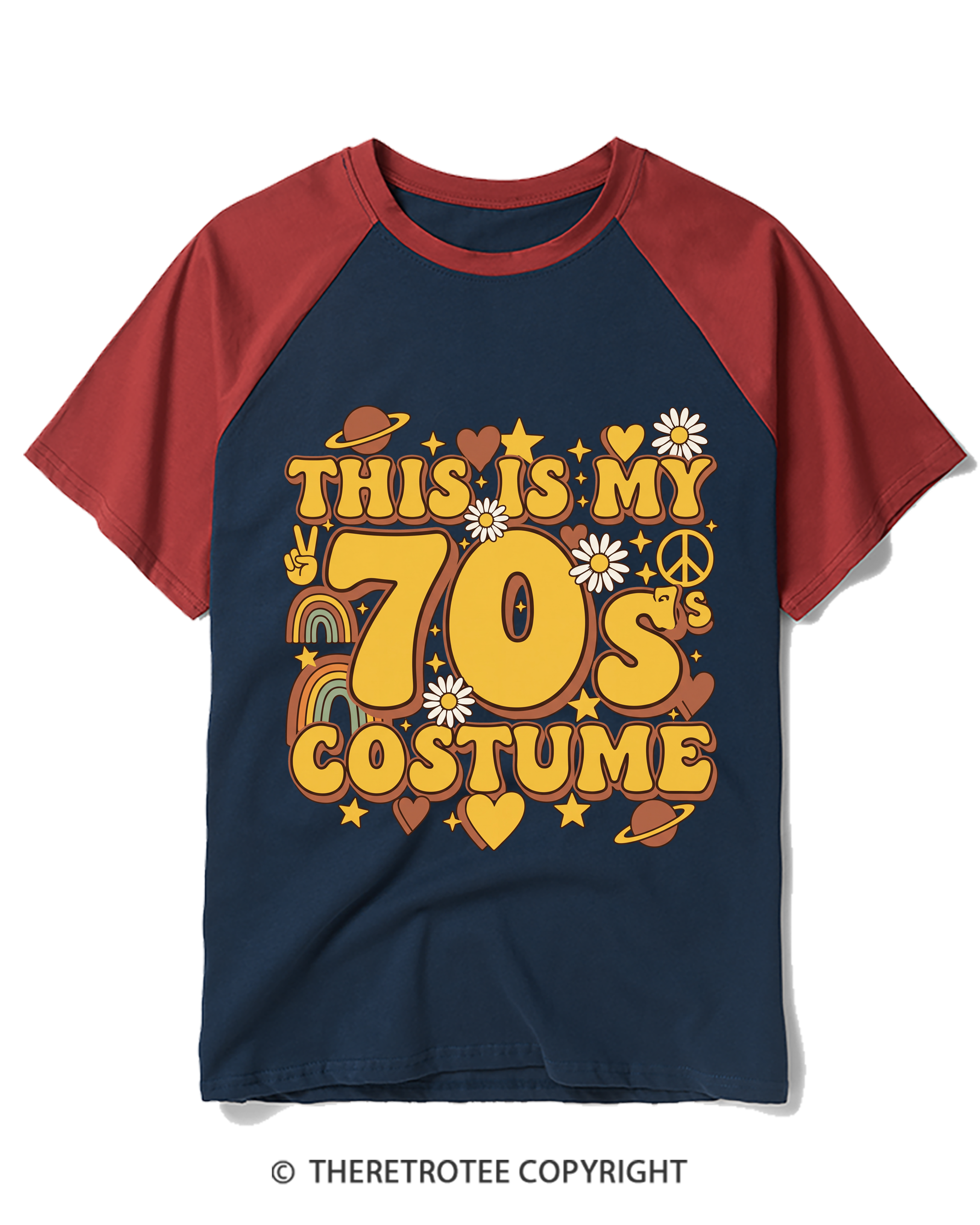 TheRetroTee This Is My 70s Costume 1970s Raglan Baseball T-Shirt