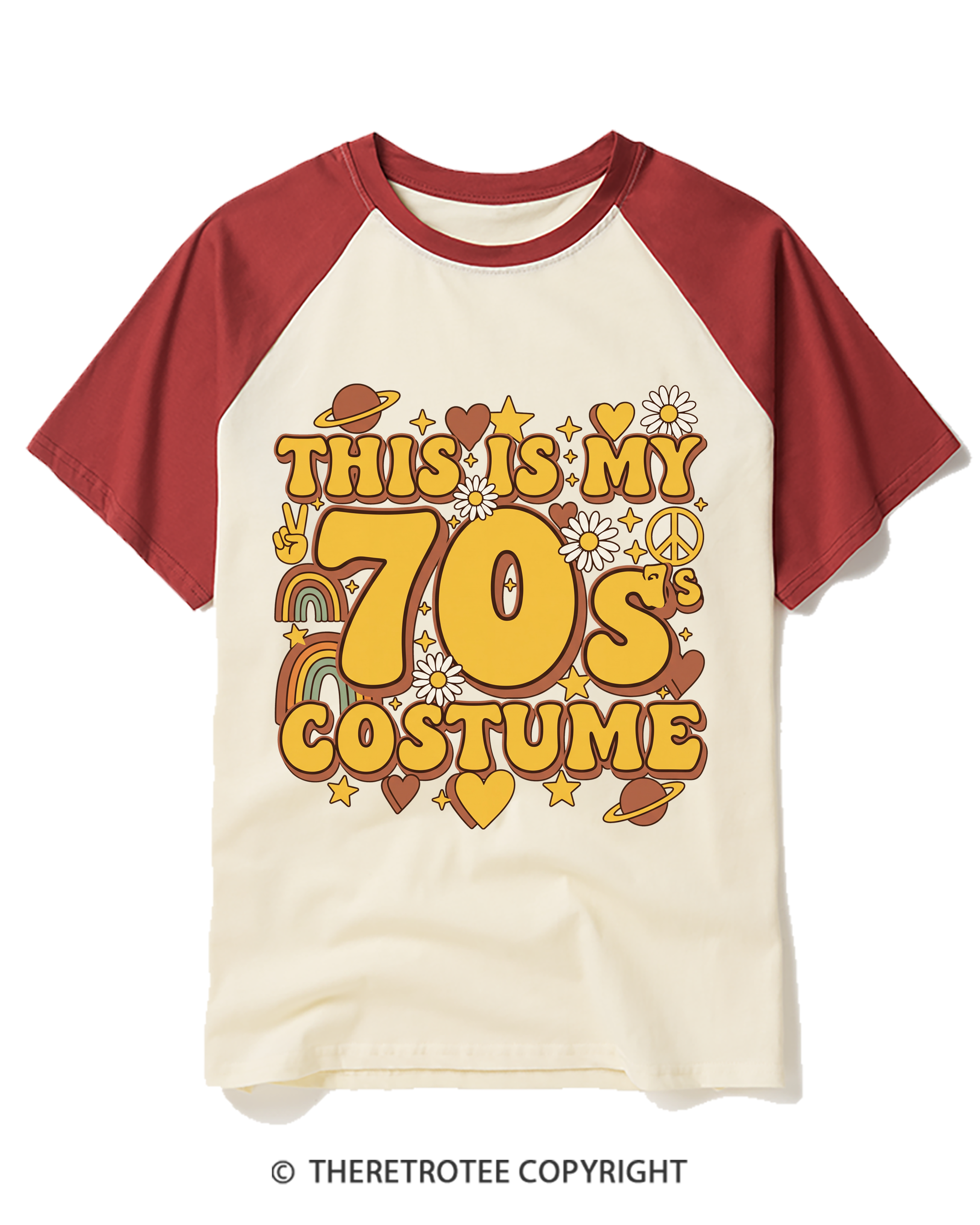 TheRetroTee This Is My 70s Costume 1970s Raglan Baseball T-Shirt