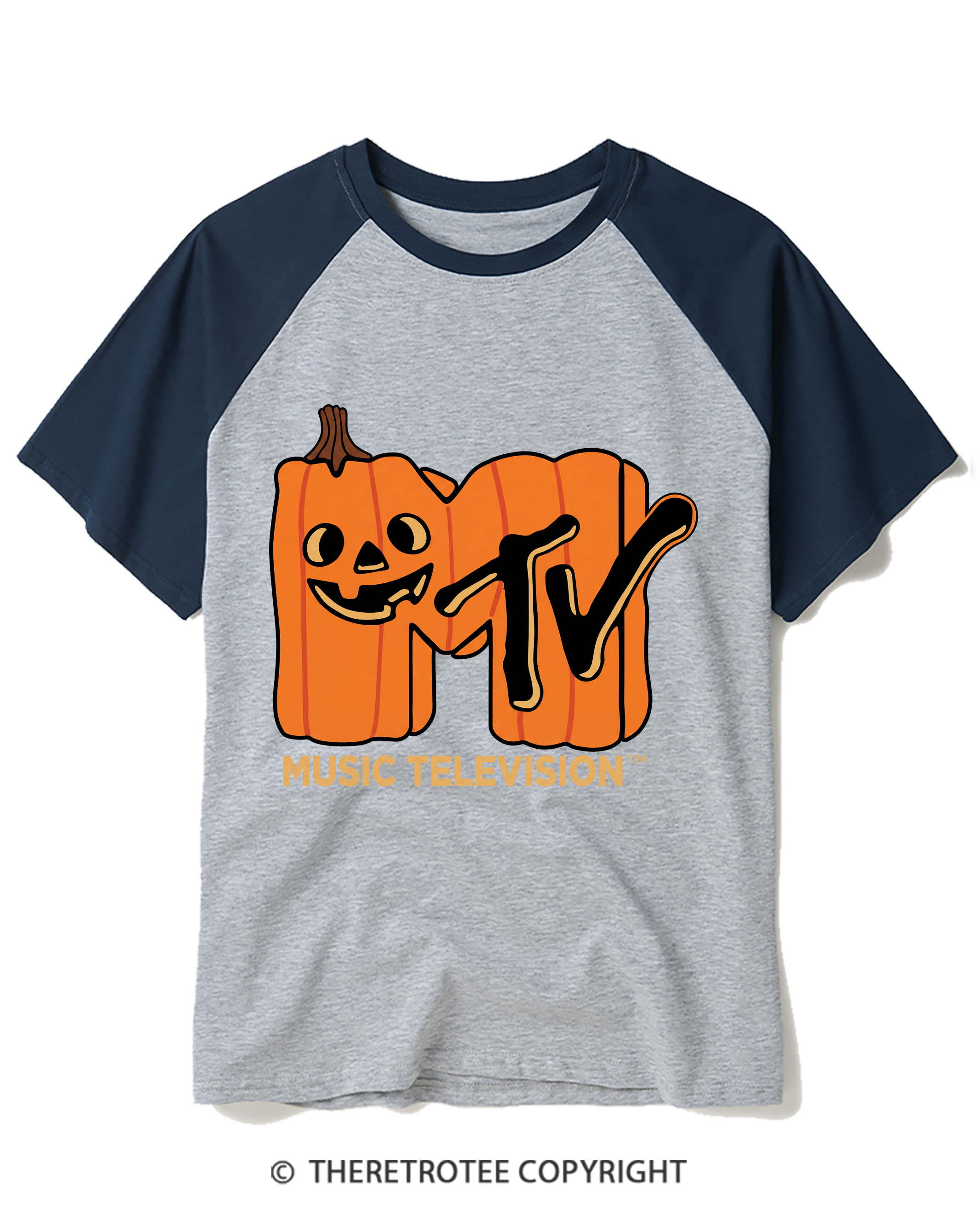 TheRetroTee Halloween Video Radio 1980s Raglan Baseball T-Shirt