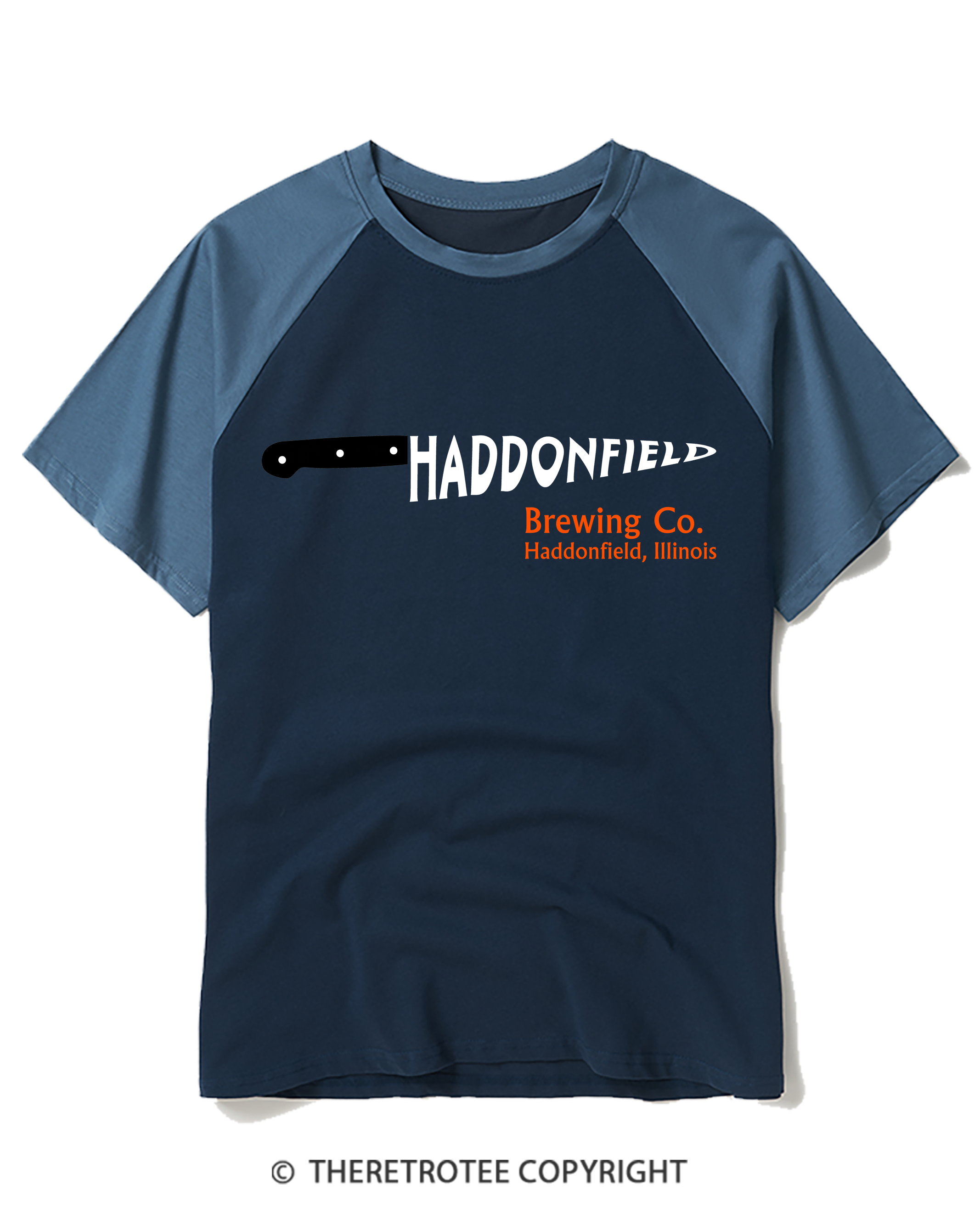 TheRetroTee Haddonfield Brewing Co 1970s Raglan Baseball T-Shirt