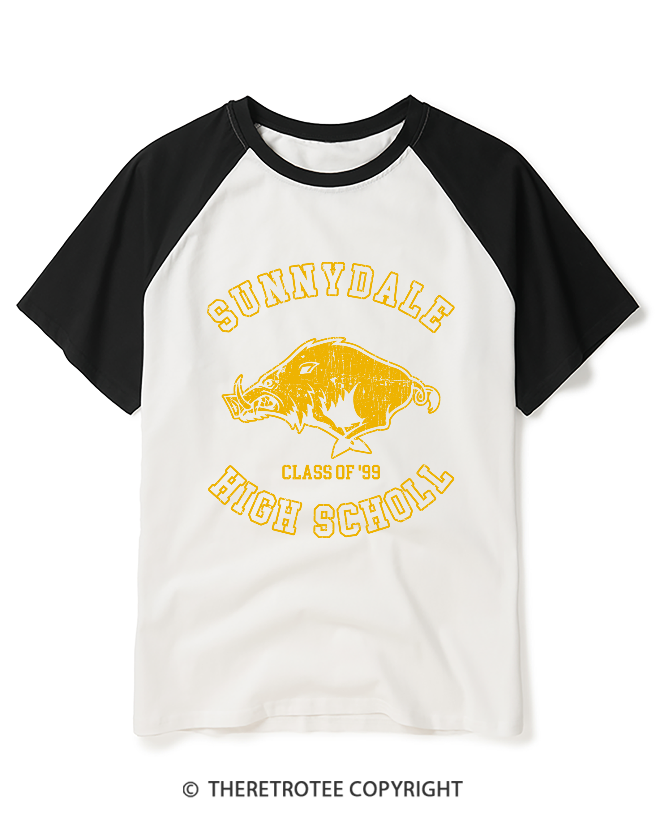TheRetroTee Sunnydale High School 1990s Raglan Baseball T-Shirt