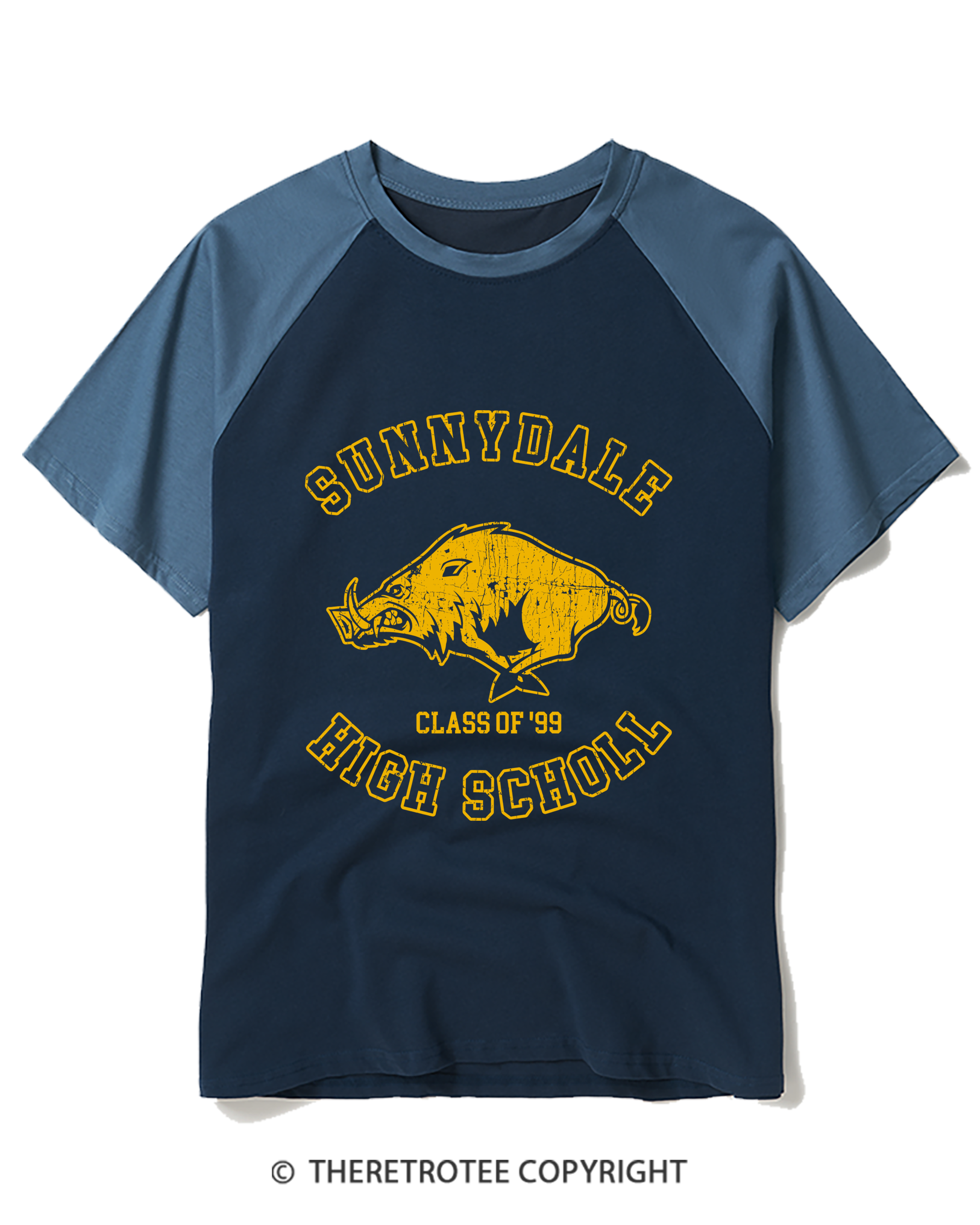 TheRetroTee Sunnydale High School 1990s Raglan Baseball T-Shirt
