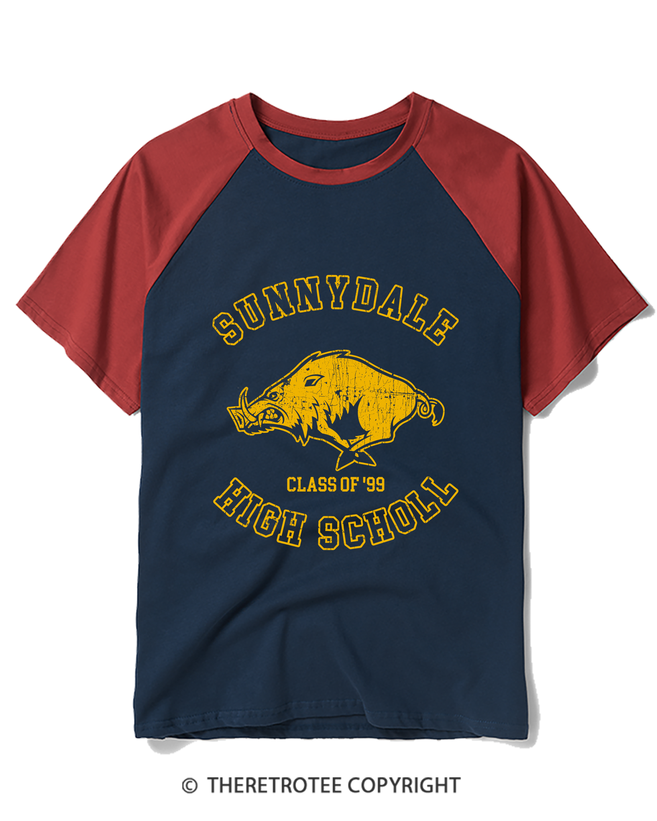 TheRetroTee Sunnydale High School 1990s Raglan Baseball T-Shirt