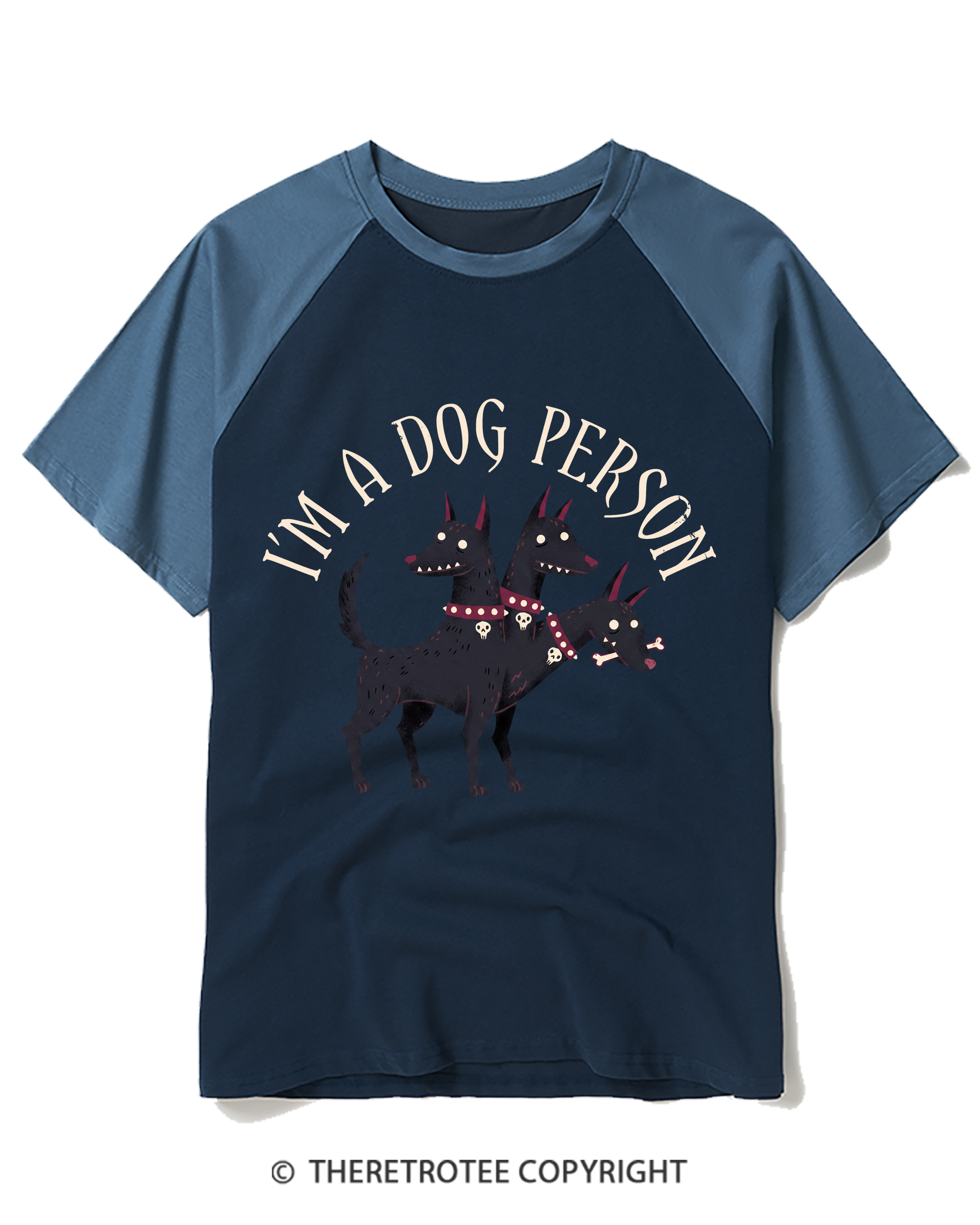 TheRetroTee I’M A Dog Person 1990s Raglan Baseball T-Shirt