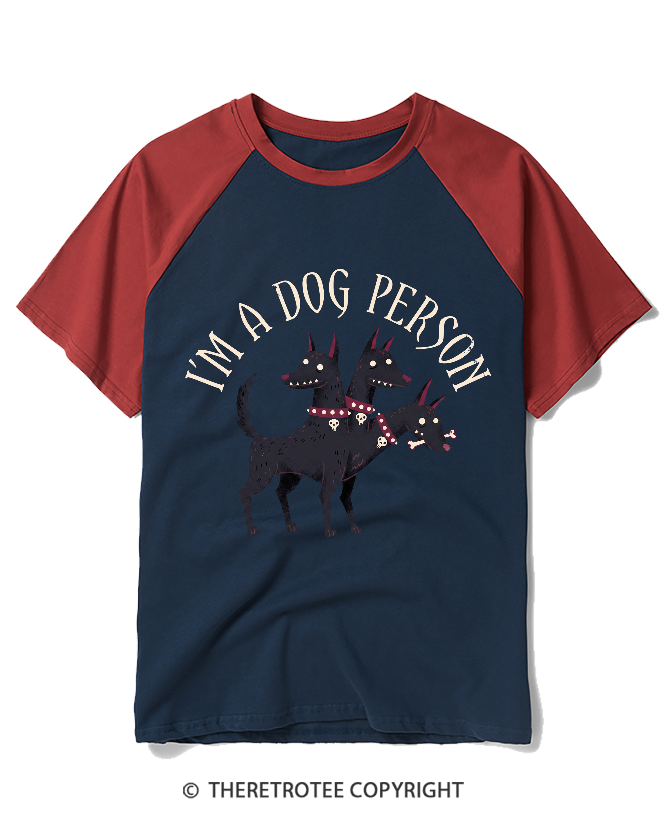 TheRetroTee I’M A Dog Person 1990s Raglan Baseball T-Shirt