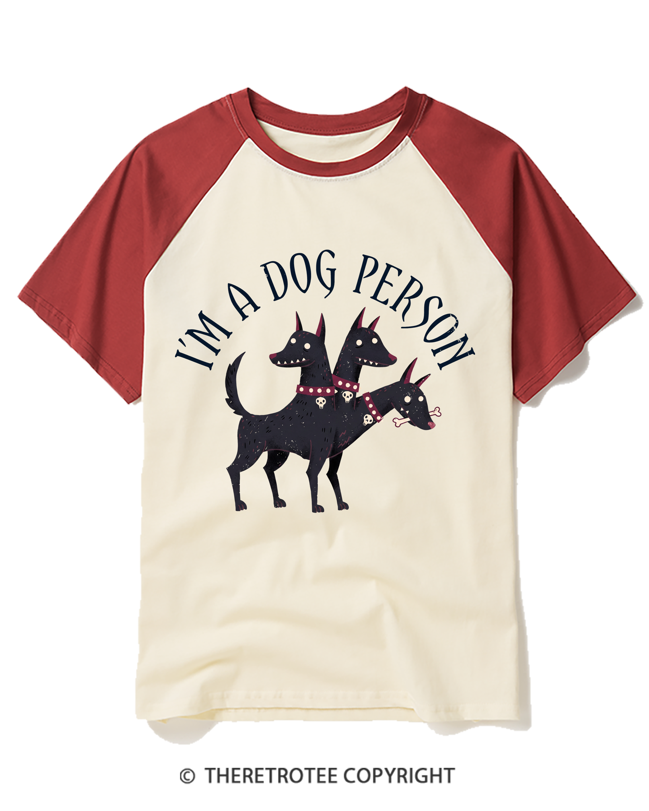 TheRetroTee I’M A Dog Person 1990s Raglan Baseball T-Shirt