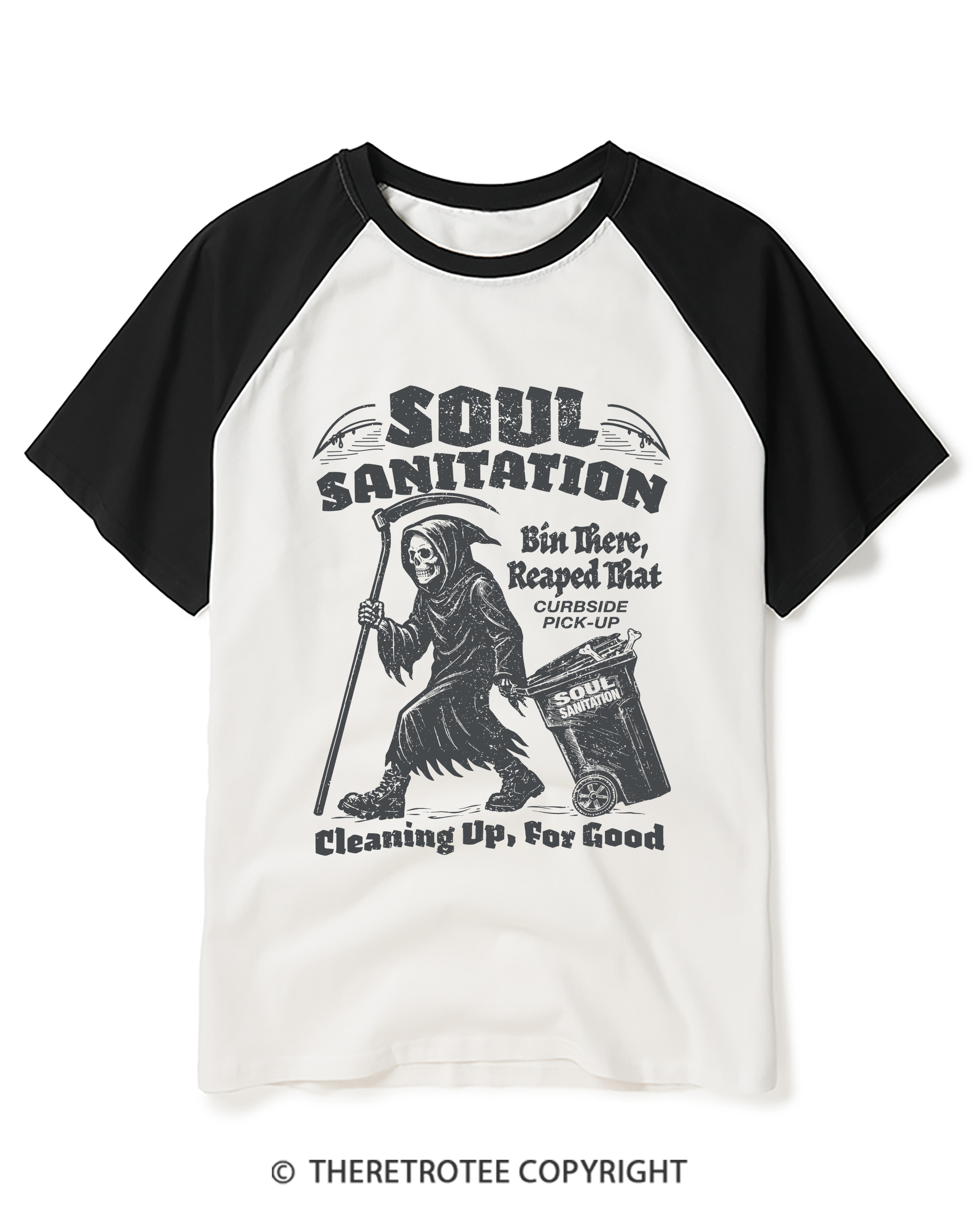 TheRetroTee Soul Sanitation 1990s Raglan Baseball T-Shirt