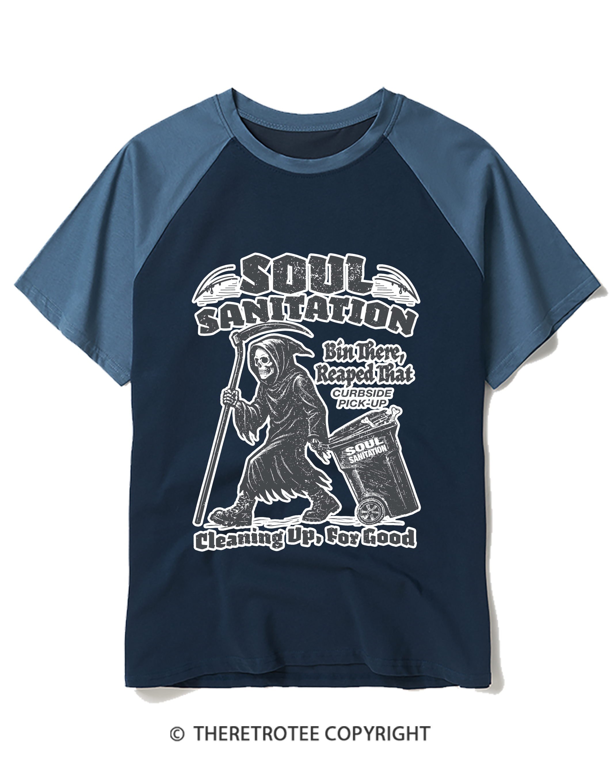 TheRetroTee Soul Sanitation 1990s Raglan Baseball T-Shirt