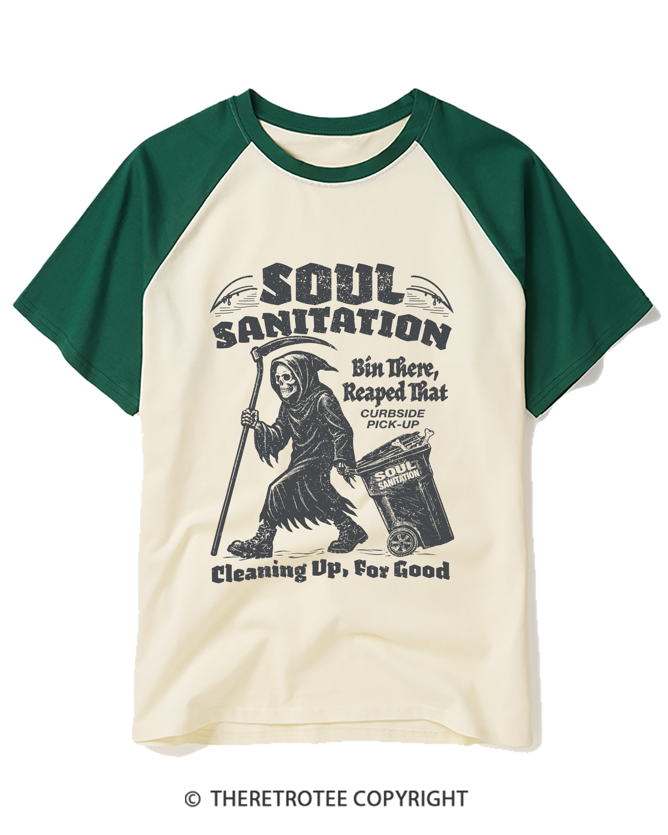 TheRetroTee Soul Sanitation 1990s Raglan Baseball T-Shirt