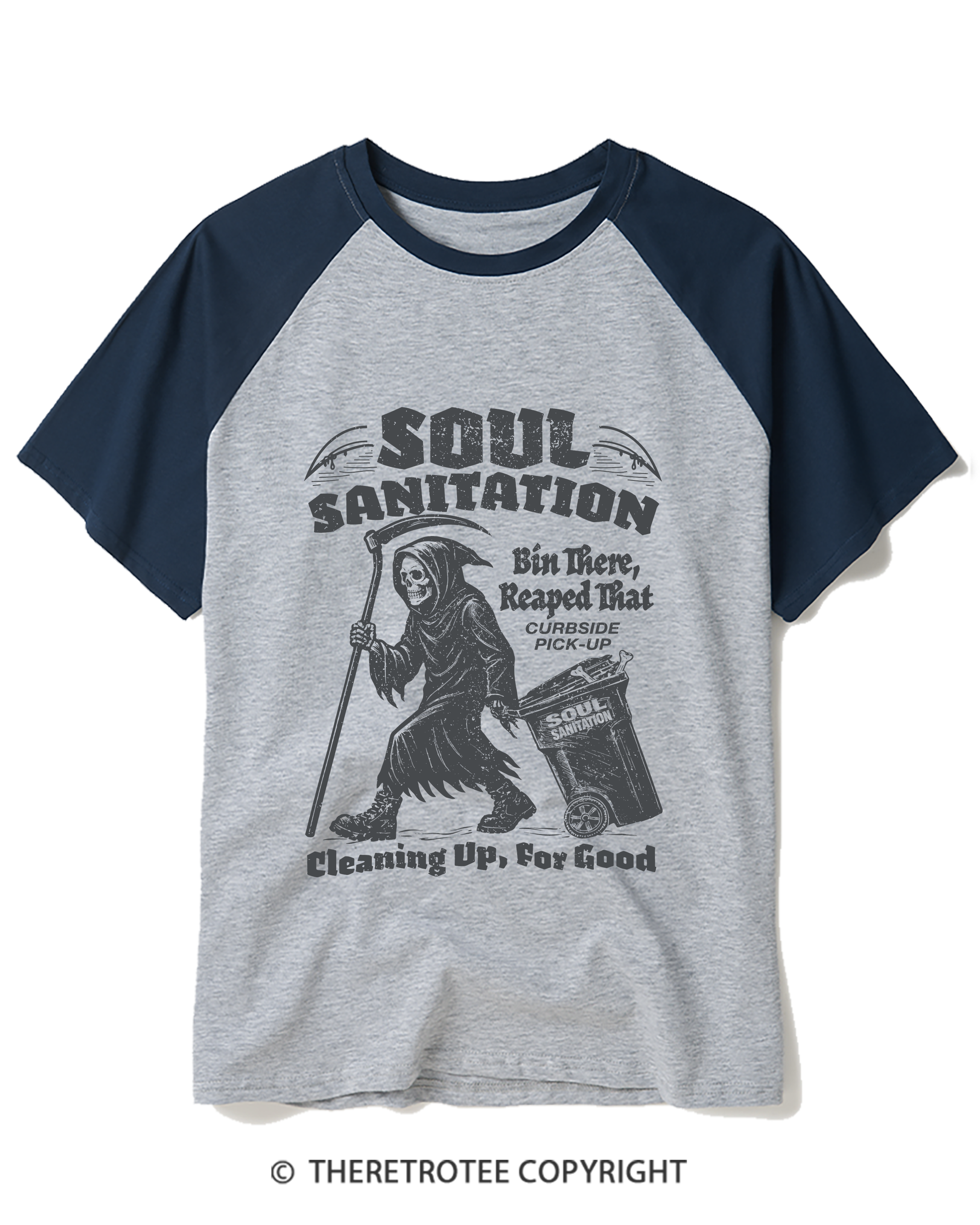 TheRetroTee Soul Sanitation 1990s Raglan Baseball T-Shirt