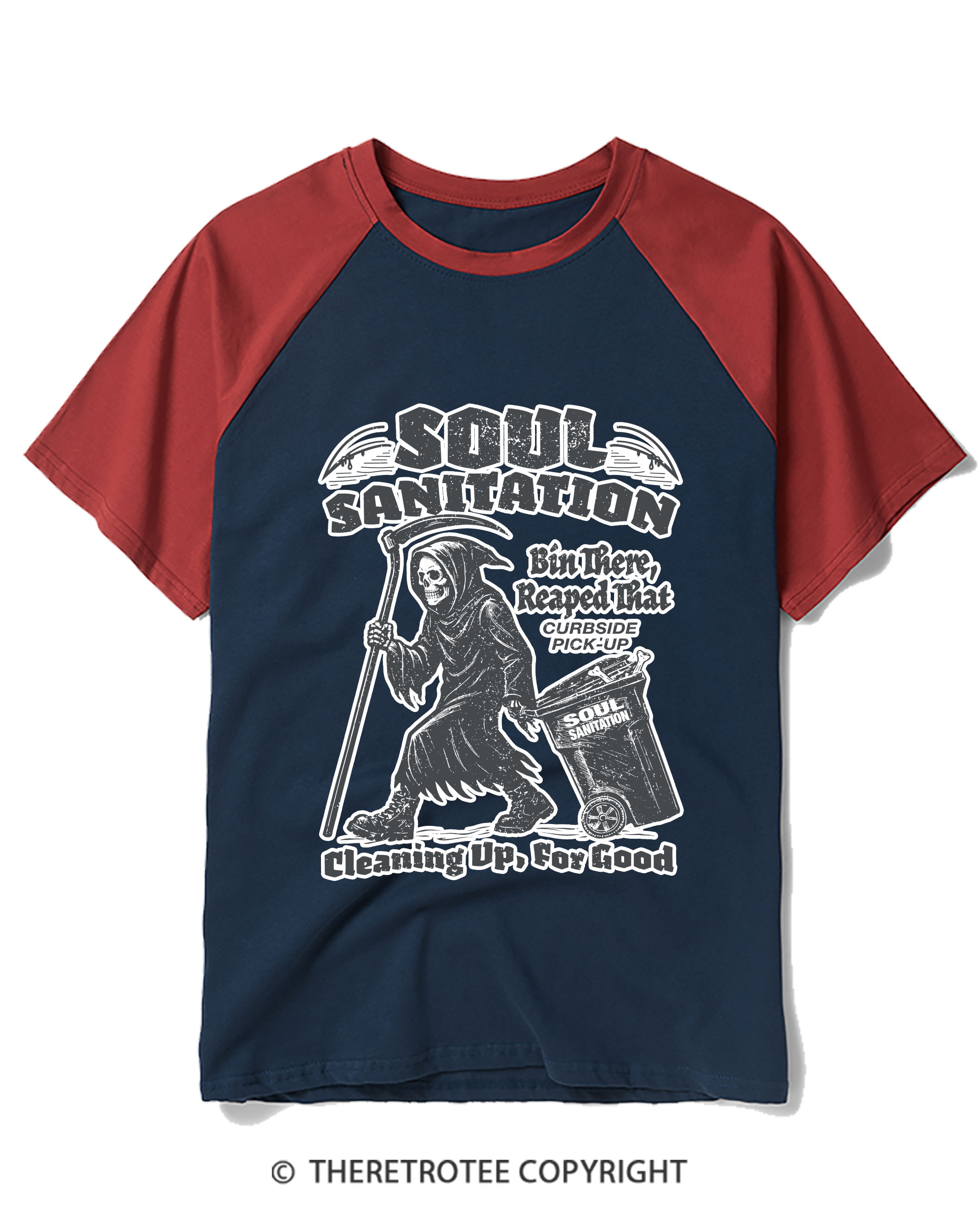 TheRetroTee Soul Sanitation 1990s Raglan Baseball T-Shirt