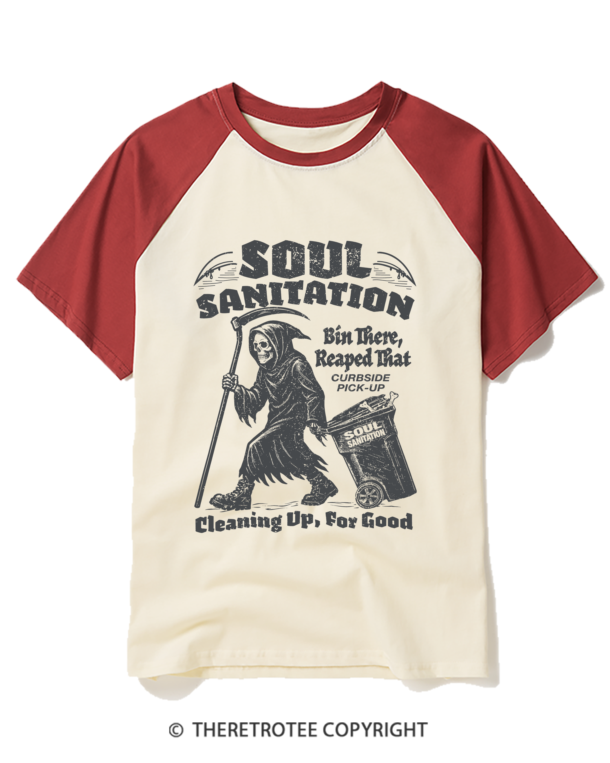 TheRetroTee Soul Sanitation 1990s Raglan Baseball T-Shirt
