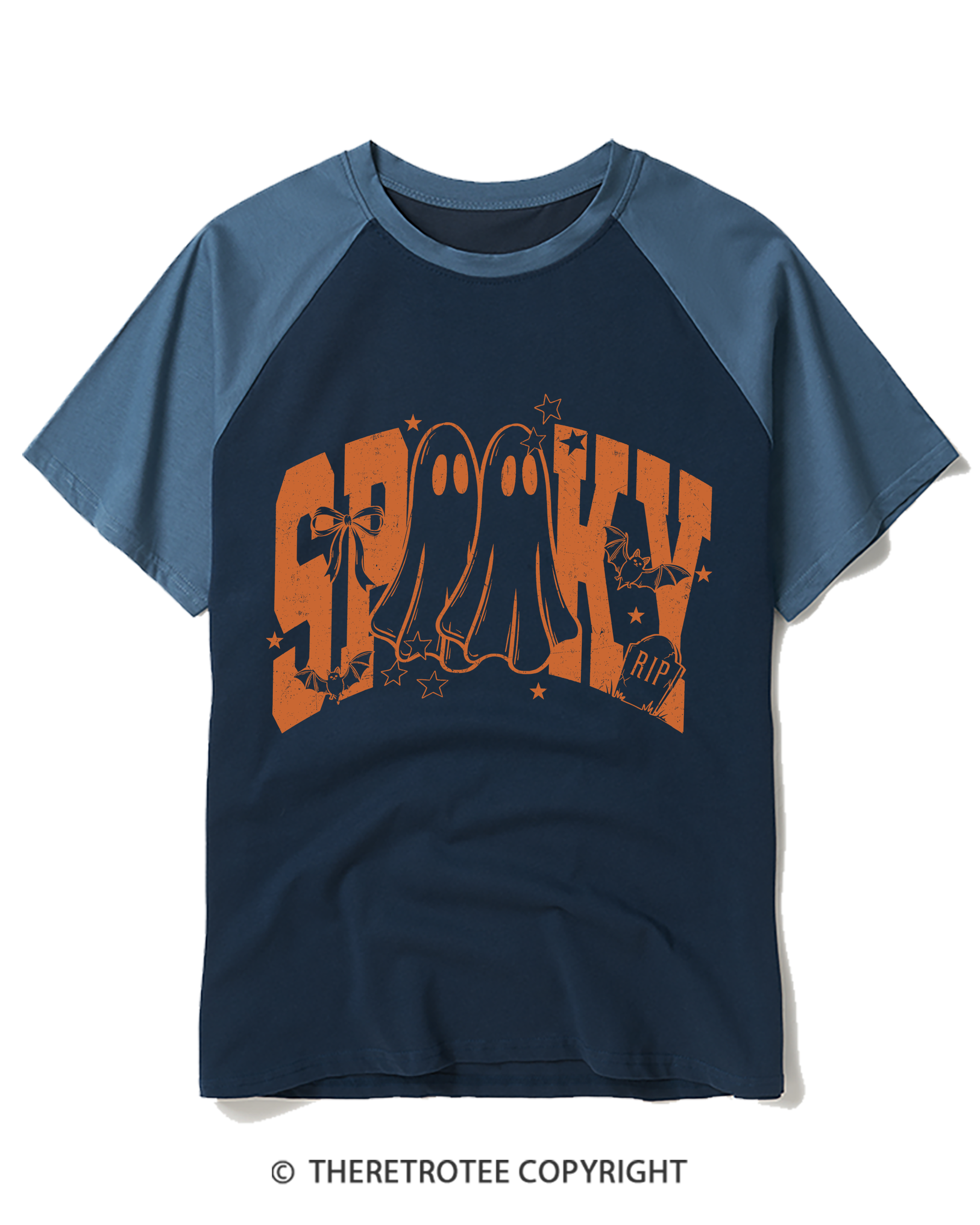 TheRetroTee Spooky 1990s Raglan Baseball T-Shirt