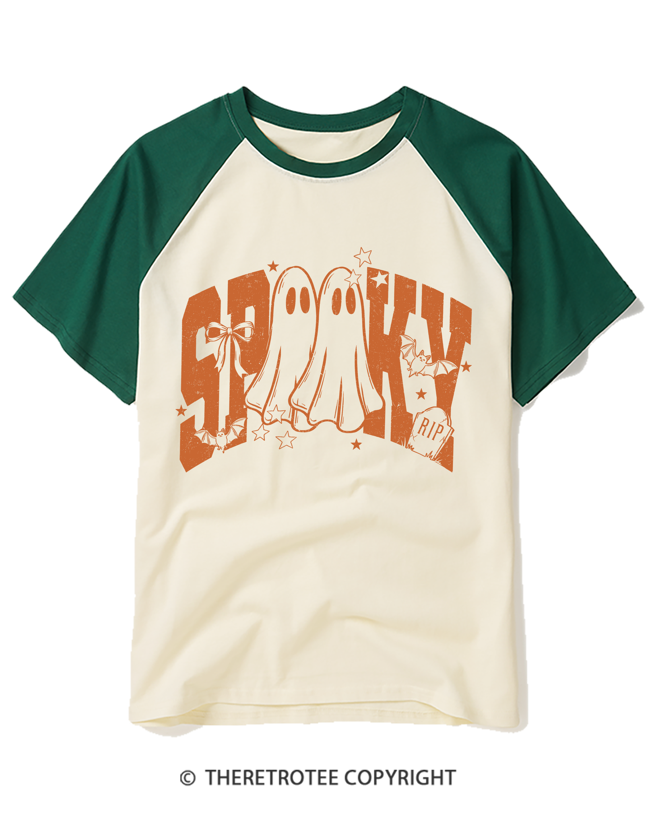 TheRetroTee Spooky 1990s Raglan Baseball T-Shirt