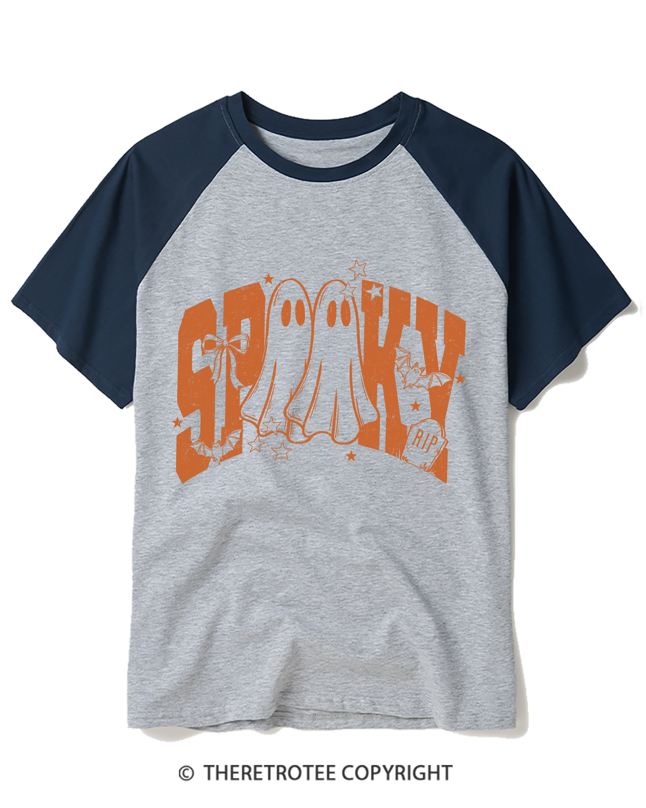 TheRetroTee Spooky 1990s Raglan Baseball T-Shirt