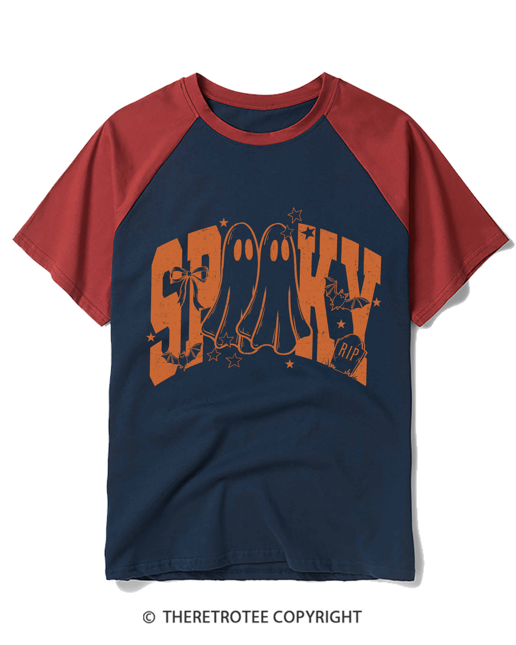 TheRetroTee Spooky 1990s Raglan Baseball T-Shirt