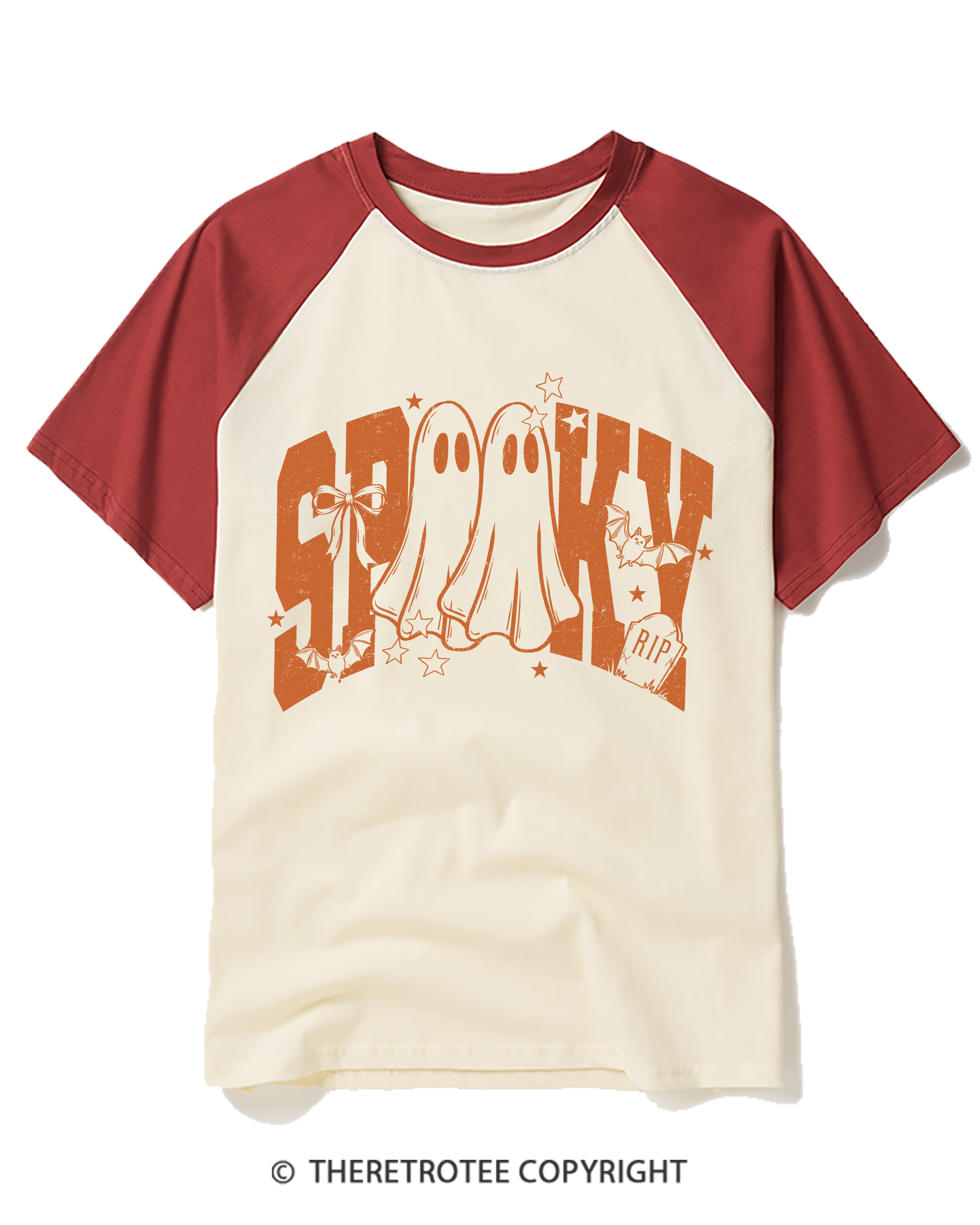 TheRetroTee Spooky 1990s Raglan Baseball T-Shirt