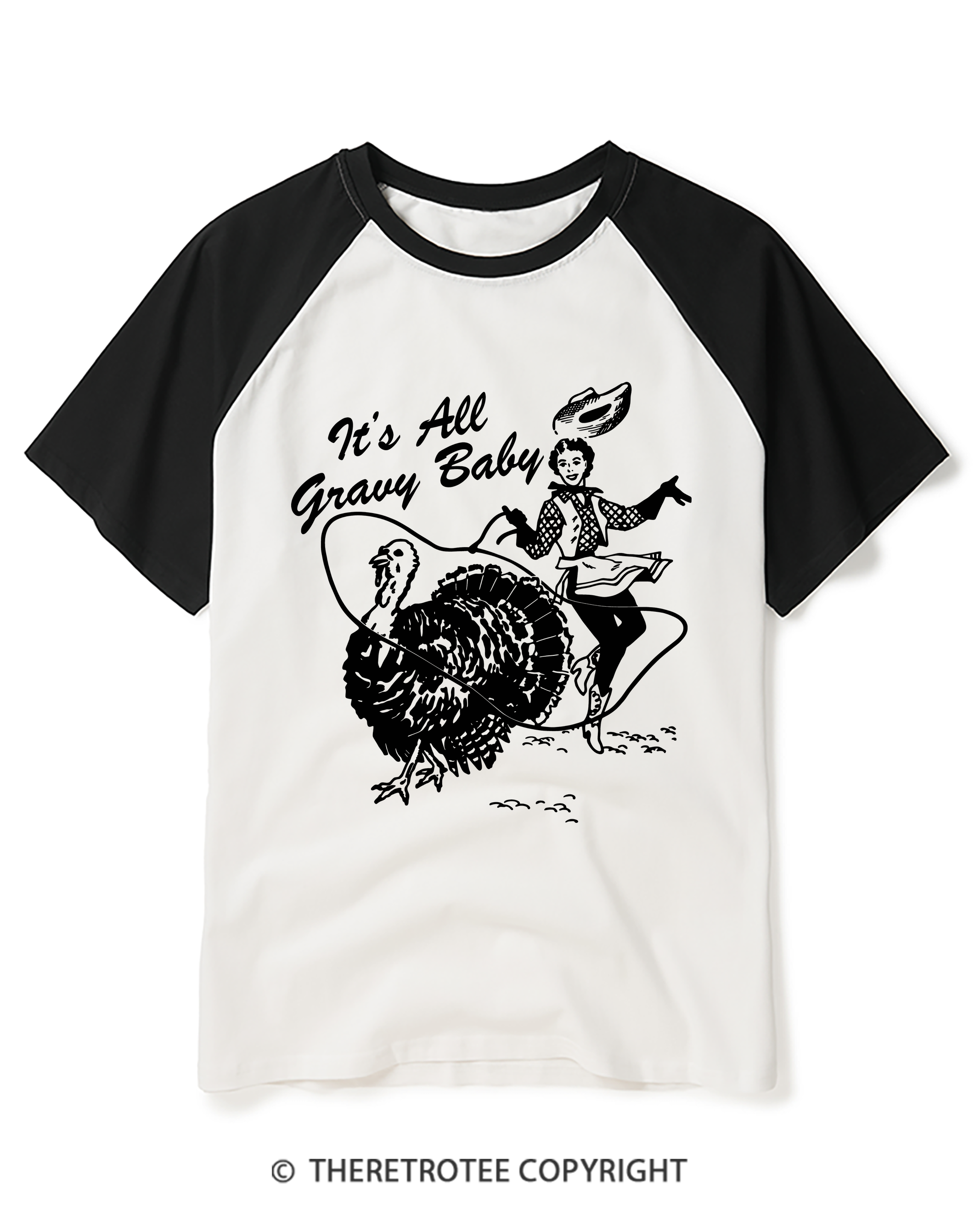 TheRetroTee It’s All Gravy Baby 1950s Raglan Baseball T-Shirt