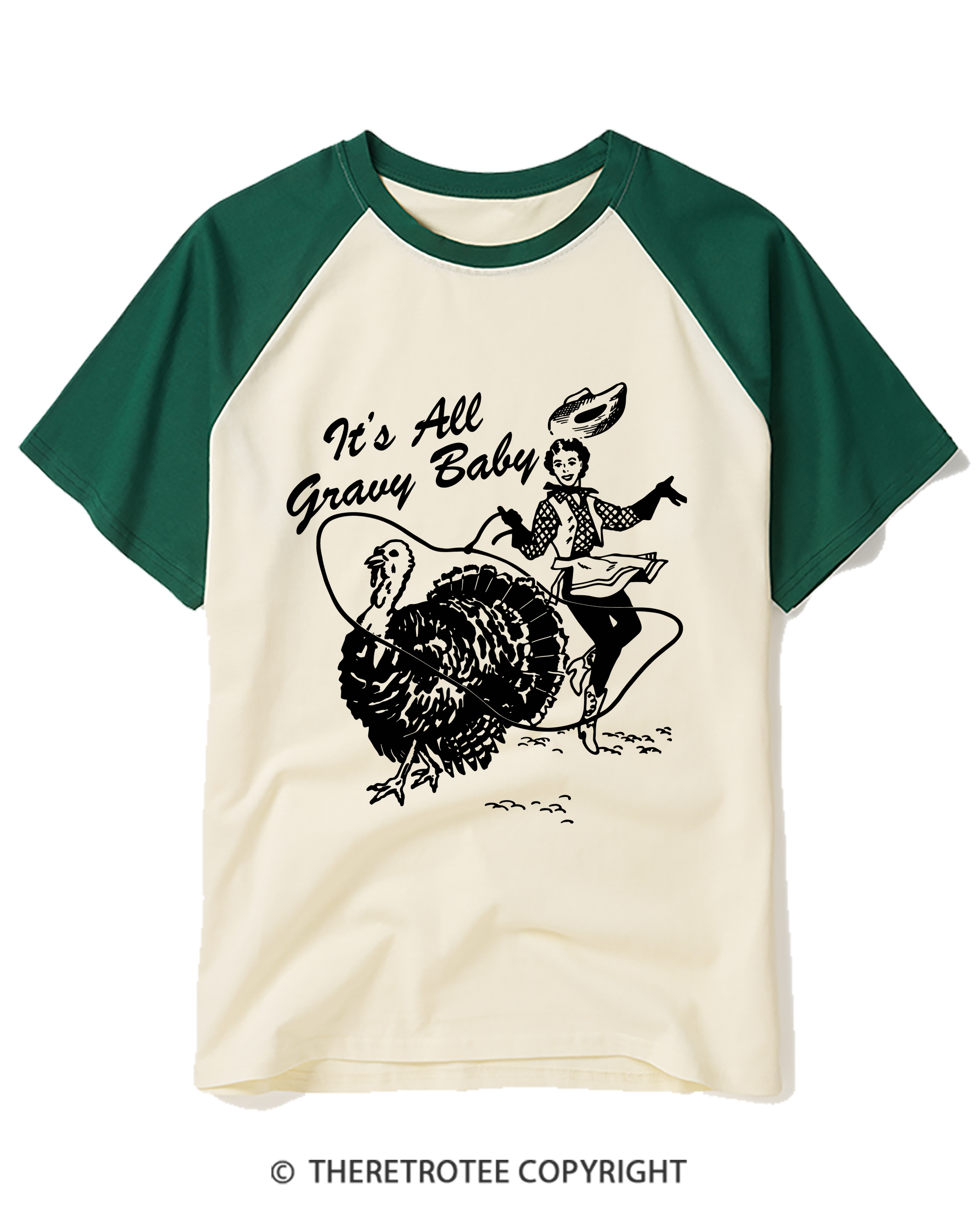 TheRetroTee It’s All Gravy Baby 1950s Raglan Baseball T-Shirt