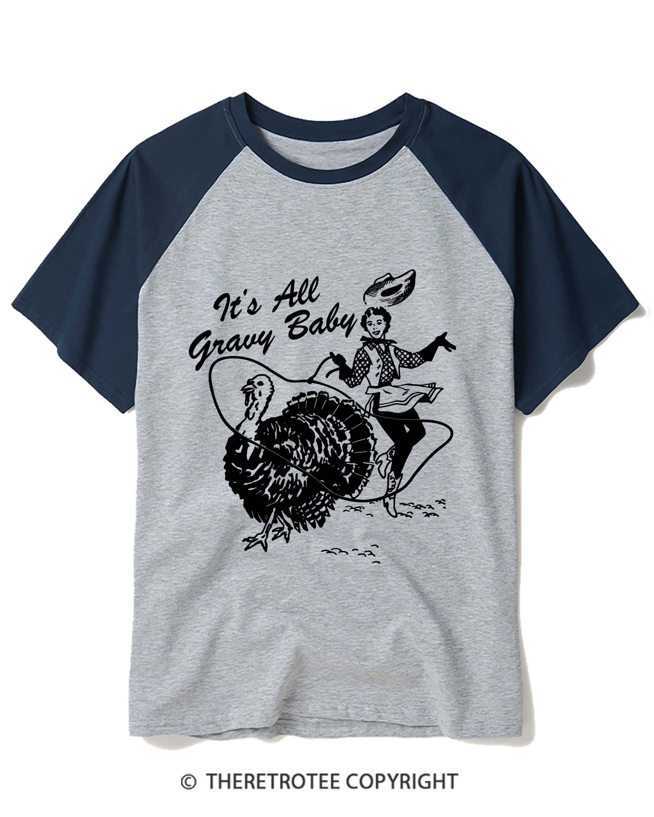 TheRetroTee It’s All Gravy Baby 1950s Raglan Baseball T-Shirt