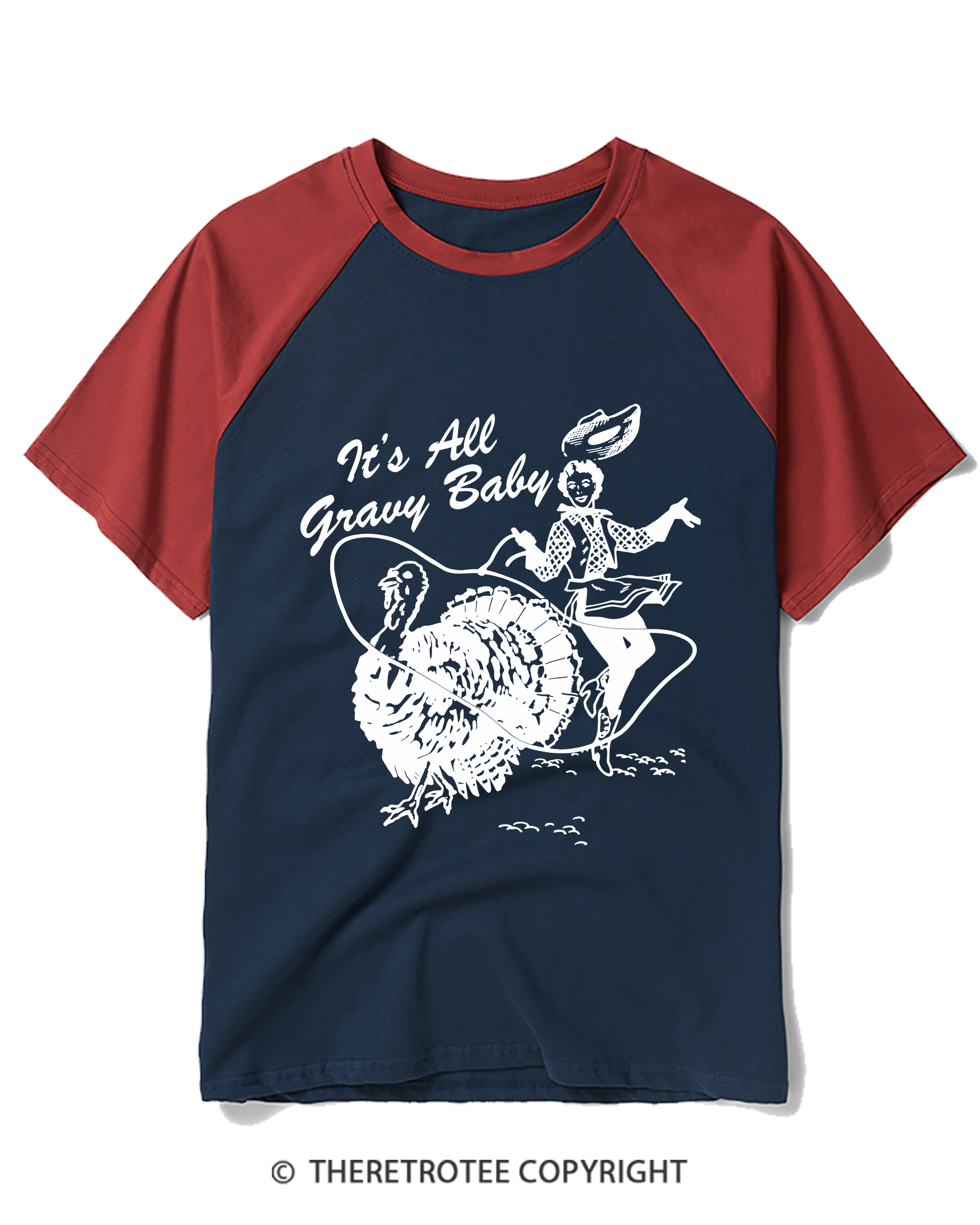 TheRetroTee It’s All Gravy Baby 1950s Raglan Baseball T-Shirt