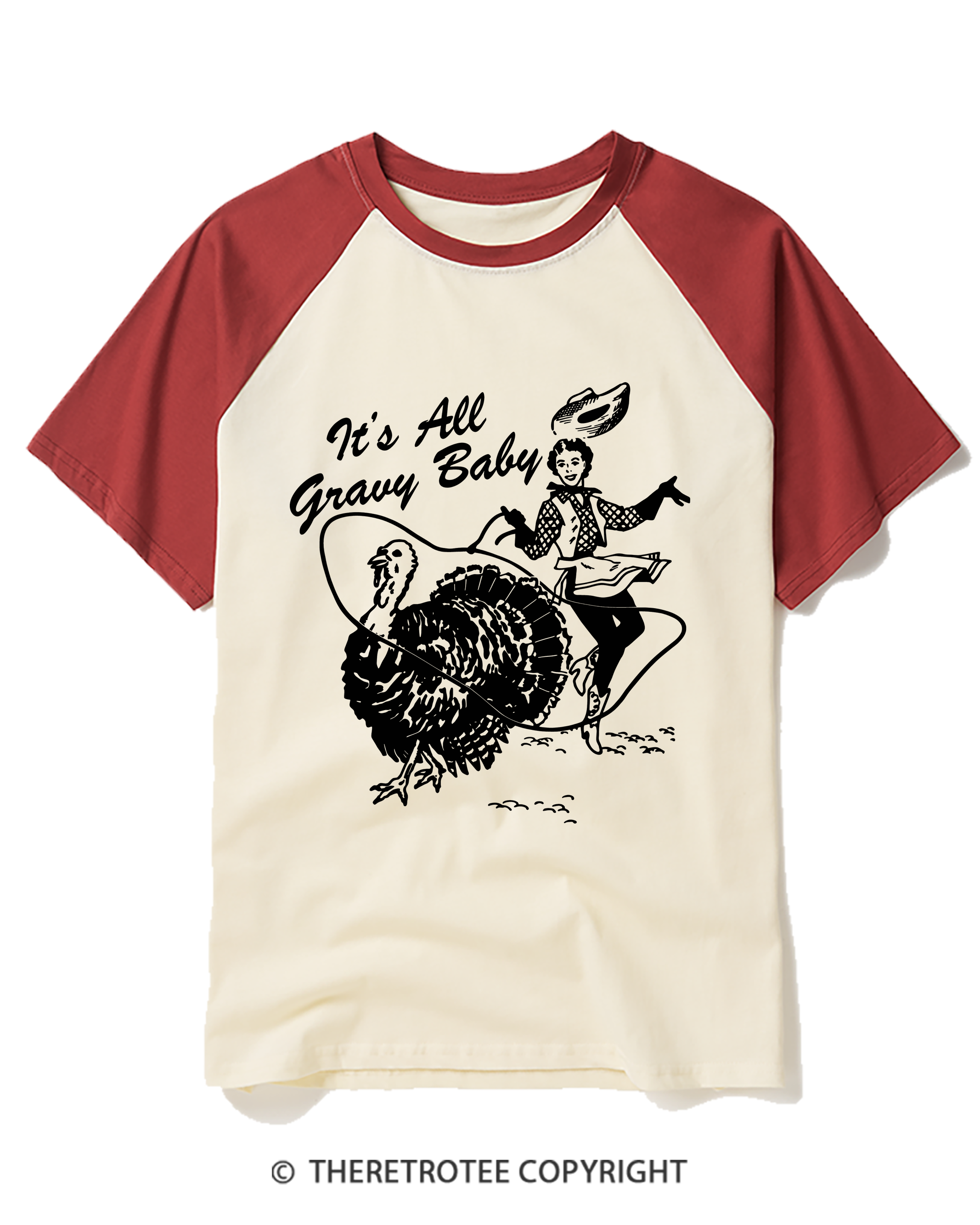 TheRetroTee It’s All Gravy Baby 1950s Raglan Baseball T-Shirt